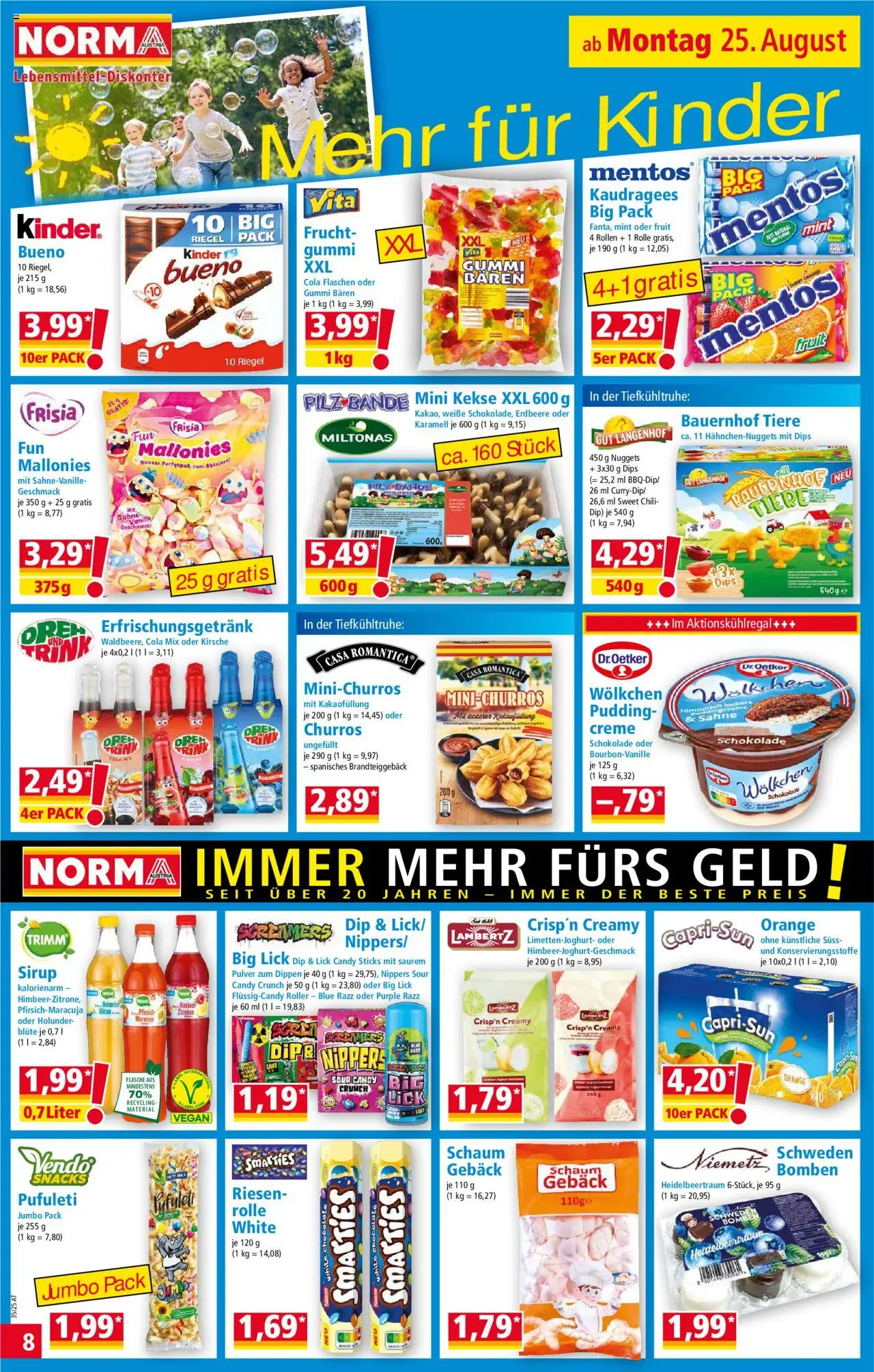Norma Flugblatt gültig ab 25.08.2025 | Seite: 8 | Produkte: Kekse, Pfirsich, Chili, Creme