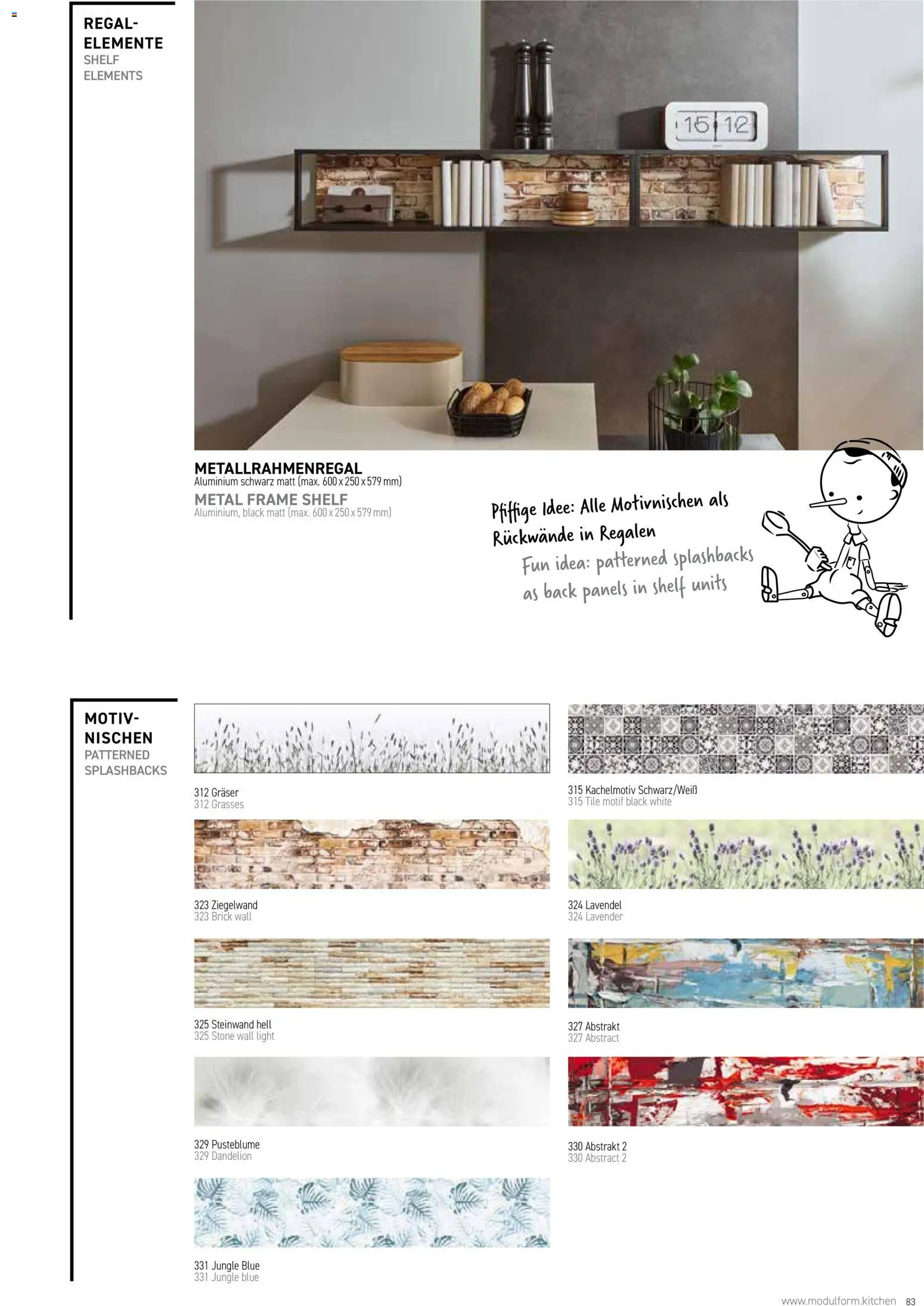 Ostermann Modulform Küchenprospekt 2026 – gültig ab 01.01.2026 | Seite: 83 | Produkte: Regal, Lavendel