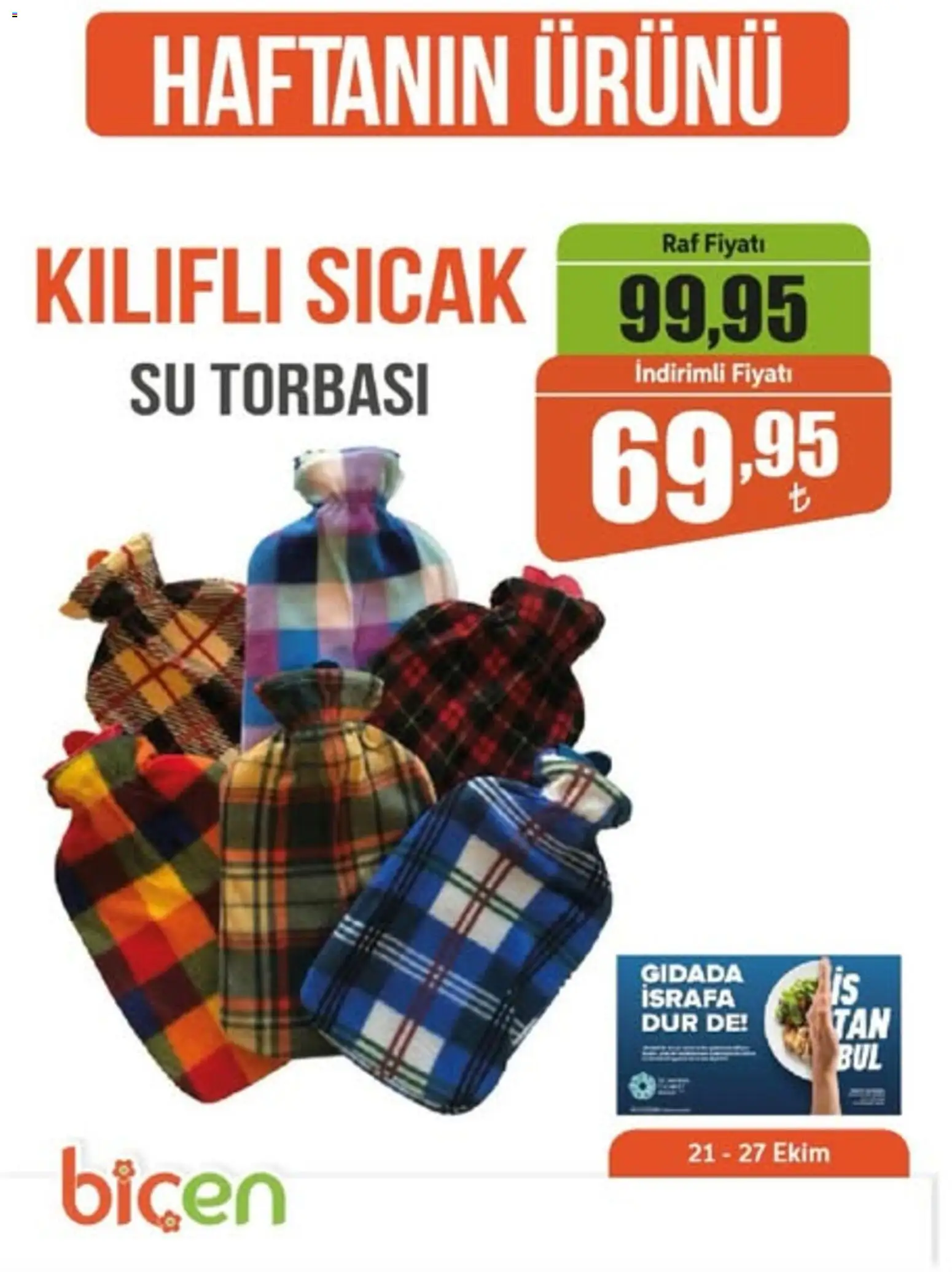 Biçen Market Haftanın Ürünü - 21.10.2025 tarihinden itibaren geçerlidir | Sayfa: 1 | Ürünler: Raf, Su
