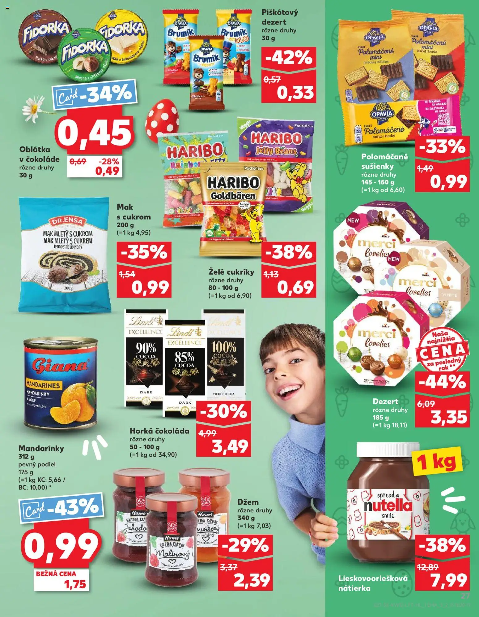 Nové Kaufland akcie – leták je platný od 19.03.2026 | Strana: 27 | Produkty: Lindt, Merci, Čokoláda, Cukríky