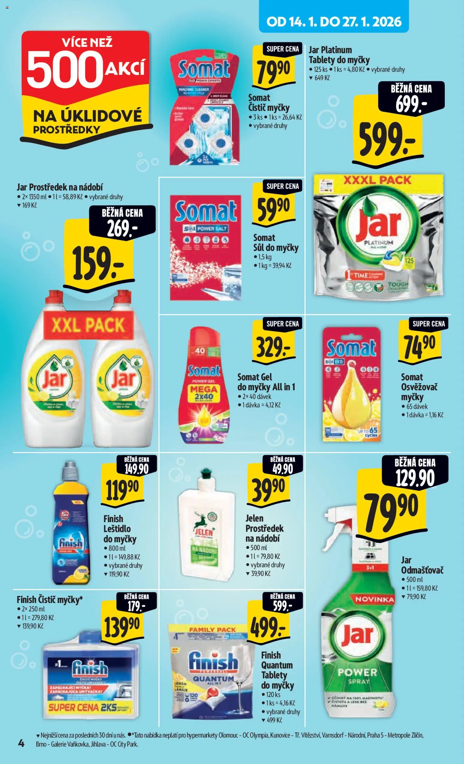 Albert leták - Hypermarket od 14.01.2026 | Strana: 9 | Produkty: Finish, Čistič myčky, Nádobí, Jar