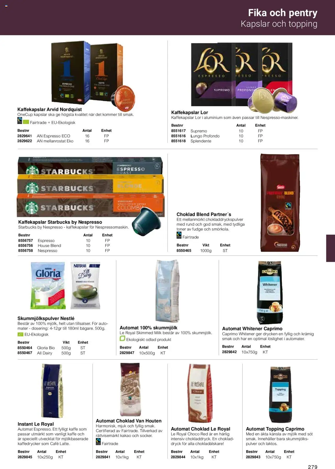 Office Depot reklamblad aktuell från 15.02.2024 | Sida: 281 | Produkter: Kaffekapslar, Mjölk, Kaffe, Choklad
