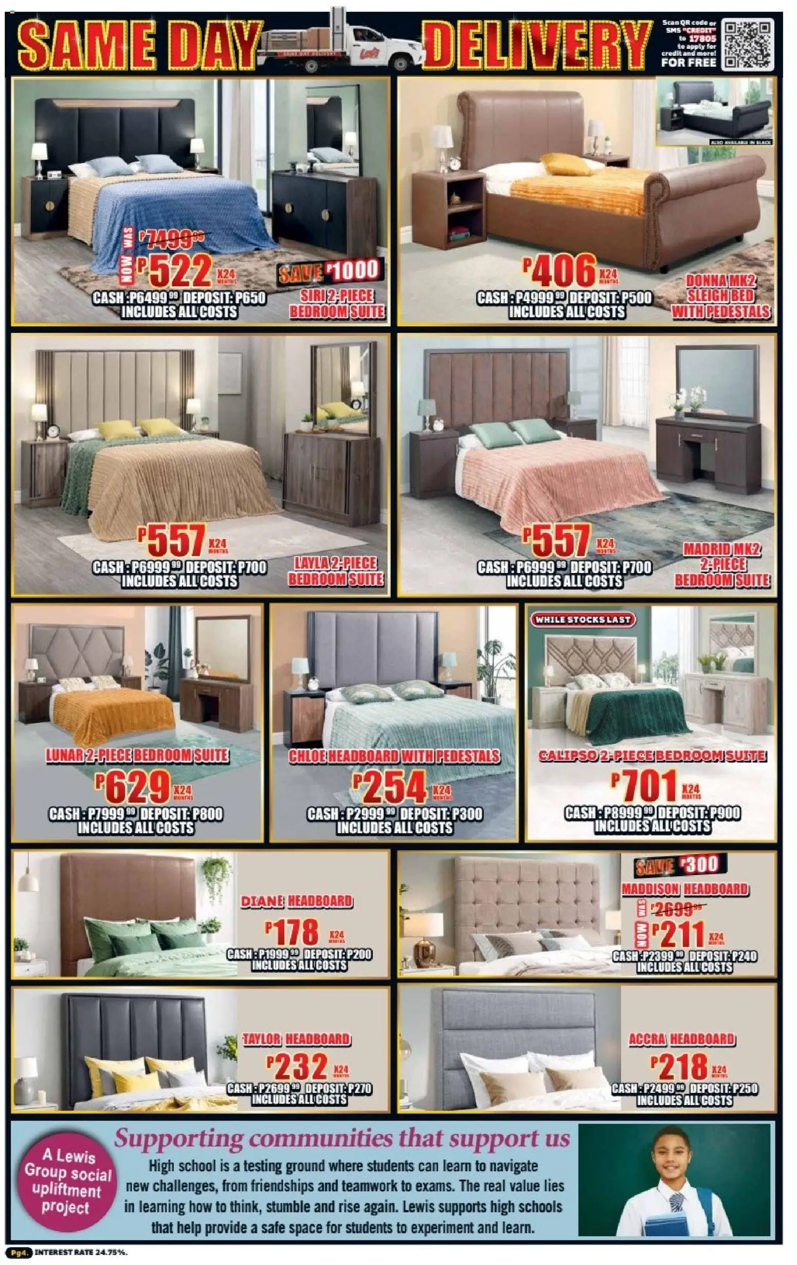 New Lewis Stores catalogue – valid from 05.01.2026 | Page: 4 | Products: Headboard, Bed