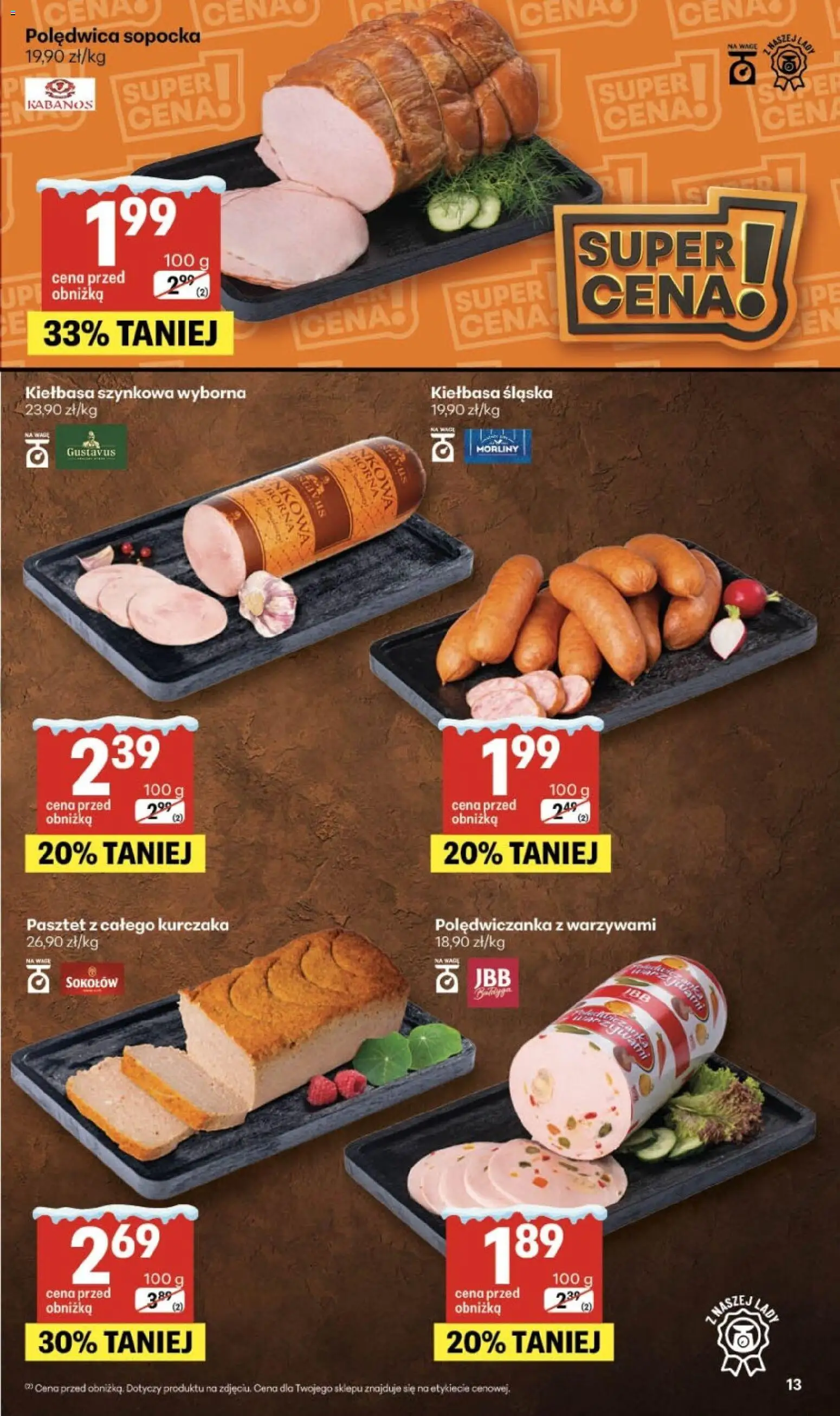 Delikatesy Centrum Gazetka od 08.01.2026 | Strona: 13 | Produkty: Kiełbasa, Kiełbasa śląska
