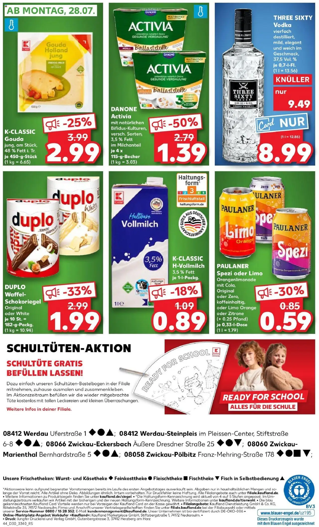 Kaufland prospekt Zwickau	 - gültig ab dem 24.07.2025 | Seite: 44 | Produkte: Gouda, Wurst, Vodka, Paulaner