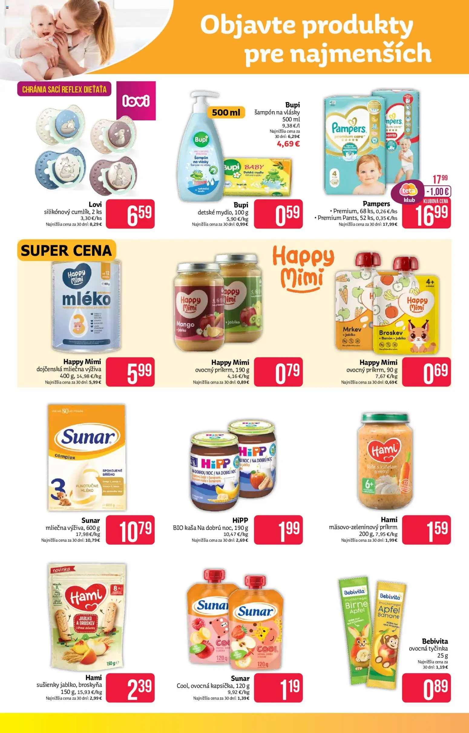 Nové Teta drogerie akcie – leták je platný od 24.11.2025 | Strana: 10 | Produkty: Apple, Sunar, Mango, Pampers