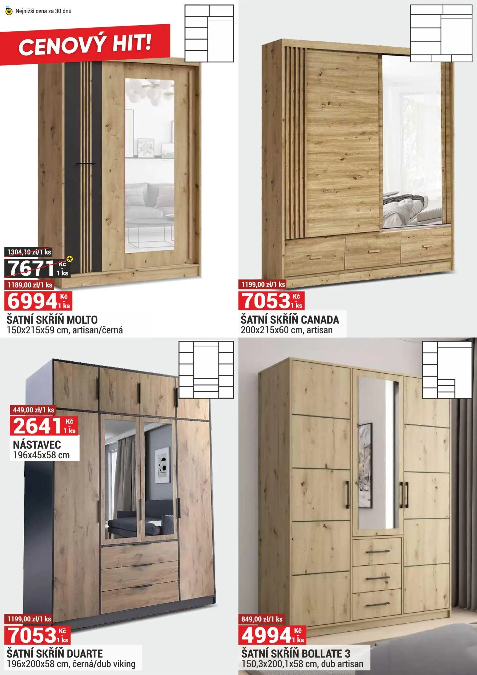 Merkury Market leták od 01.02.2026 | Strana: 10 | Produkty: Šatní skříň, Skříň