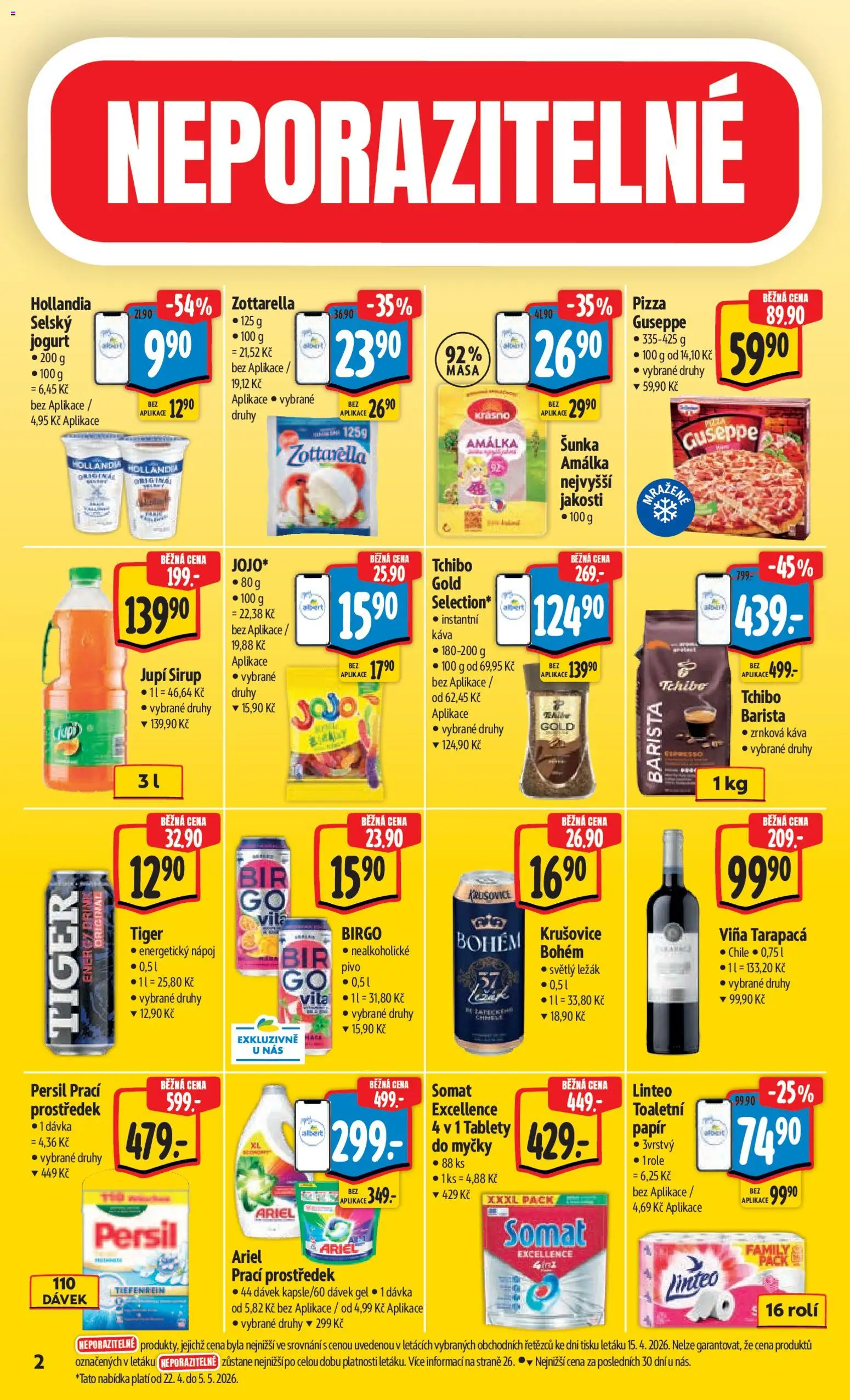 Albert leták - Hypermarket od 22.04.2026 | Strana: 6 | Produkty: Pizza, Tiger, Tchibo, Energetický nápoj