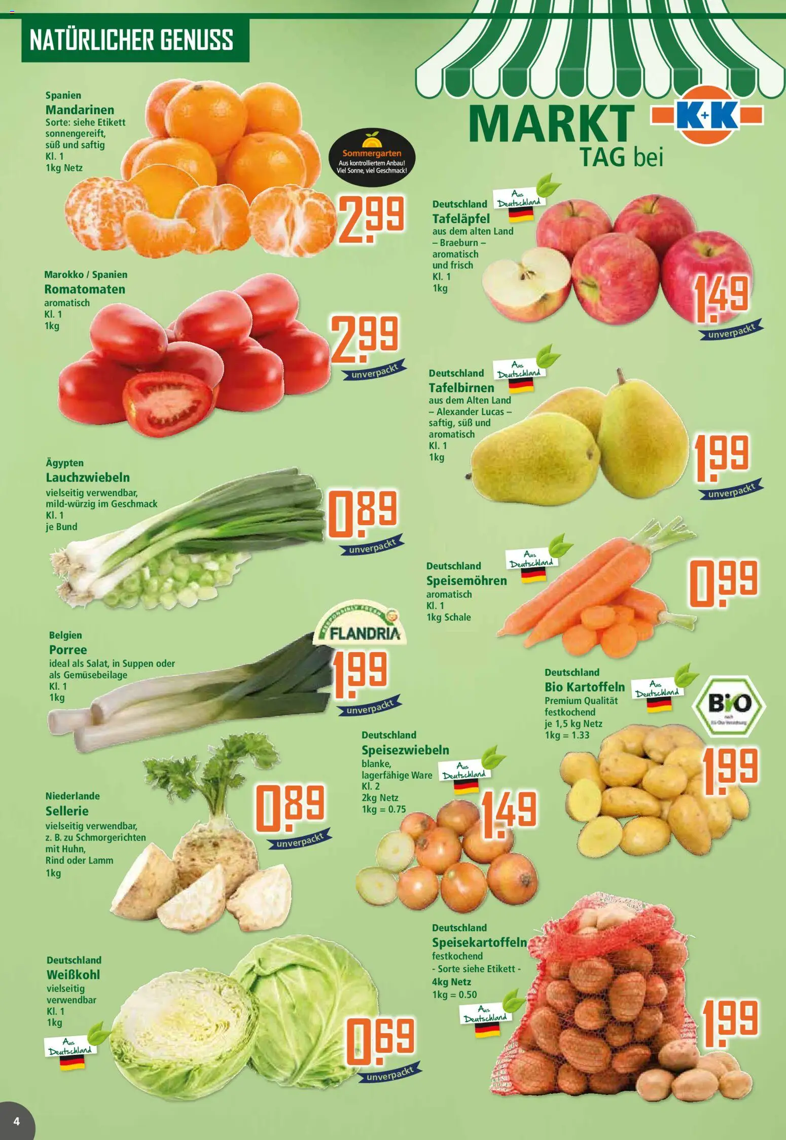 Klaas & Kock Prospekt 	 – gültig ab 26.01.2026 | Seite: 4 | Produkte: Mandarinen, Kartoffeln