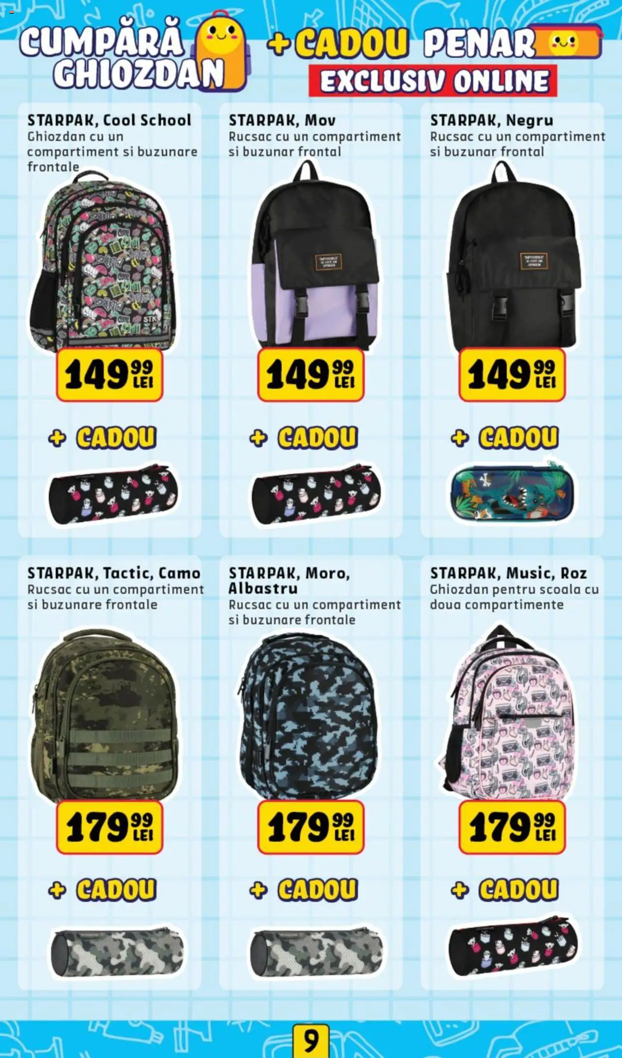Noriel catalog - Back to School – valabil de la 11.08.2025 | Pagină: 9 | Produse: Ghiozdan, Rucsac