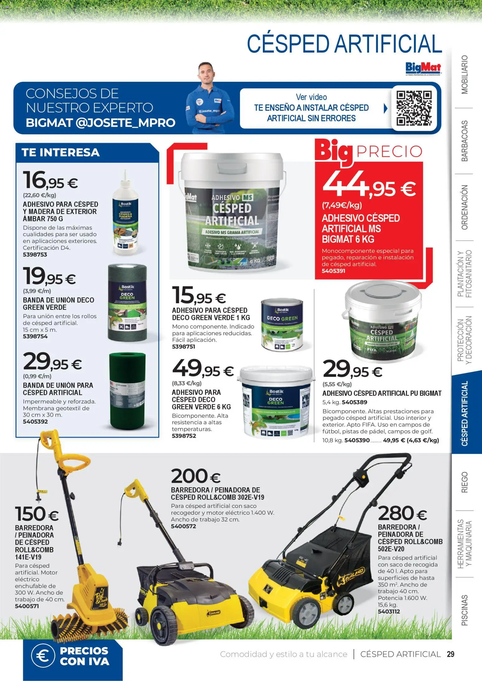 BigMat - Jardin y Piscinas 2026 │ válido desde el 23.03.2026 | Página: 29 | Productos: Barredora, Té, Video