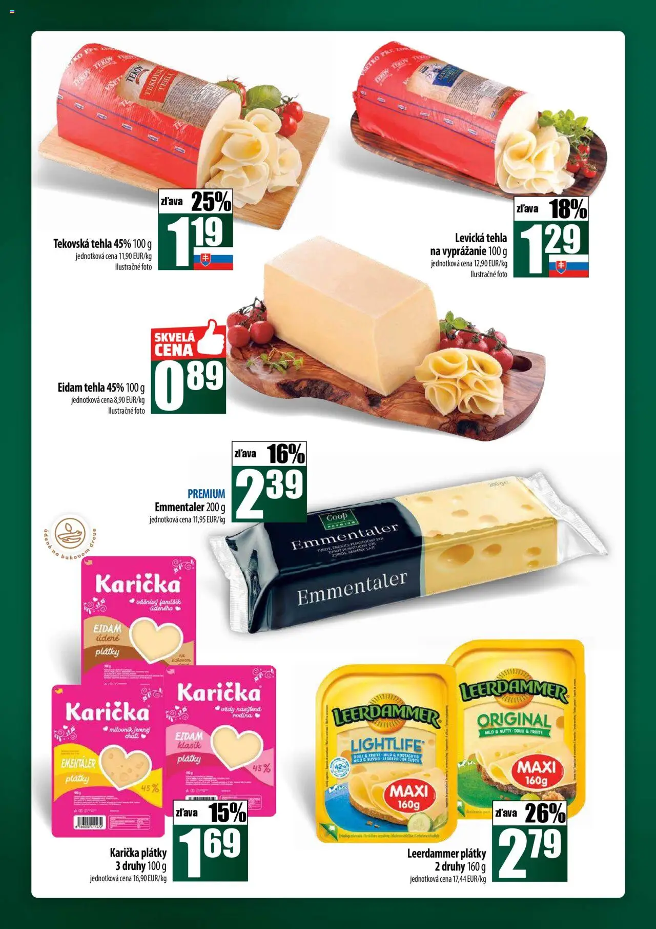 Nové COOP Jednota akcie – leták je platný od 16.10.2025 | Strana: 18 | Produkty: Syr, Eidam