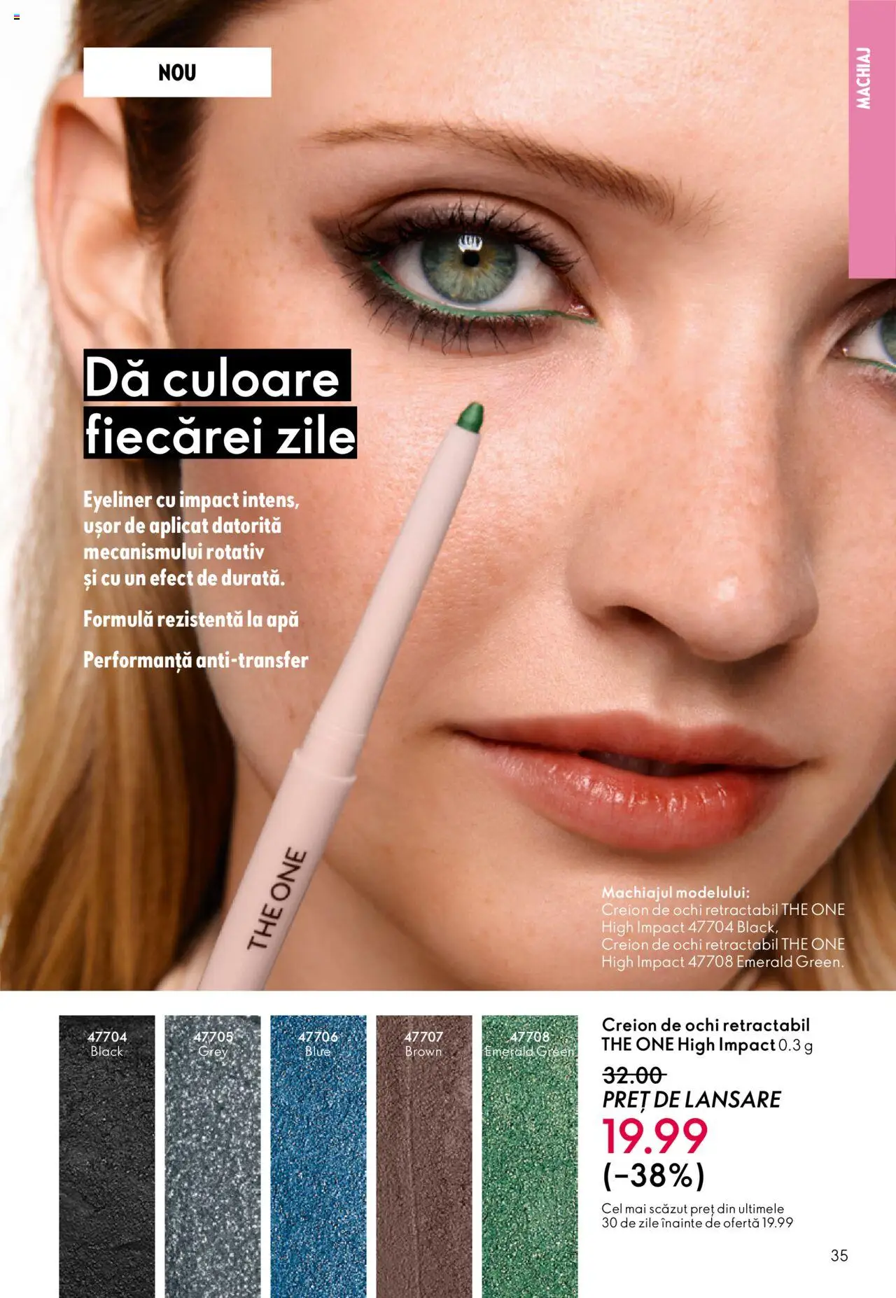 Noul catalog Oriflame – valabil de la 01.10.2025 | Pagină: 35 | Produse: Machiaj, Creion de ochi, Peluş Köpek Yatağı, Apă