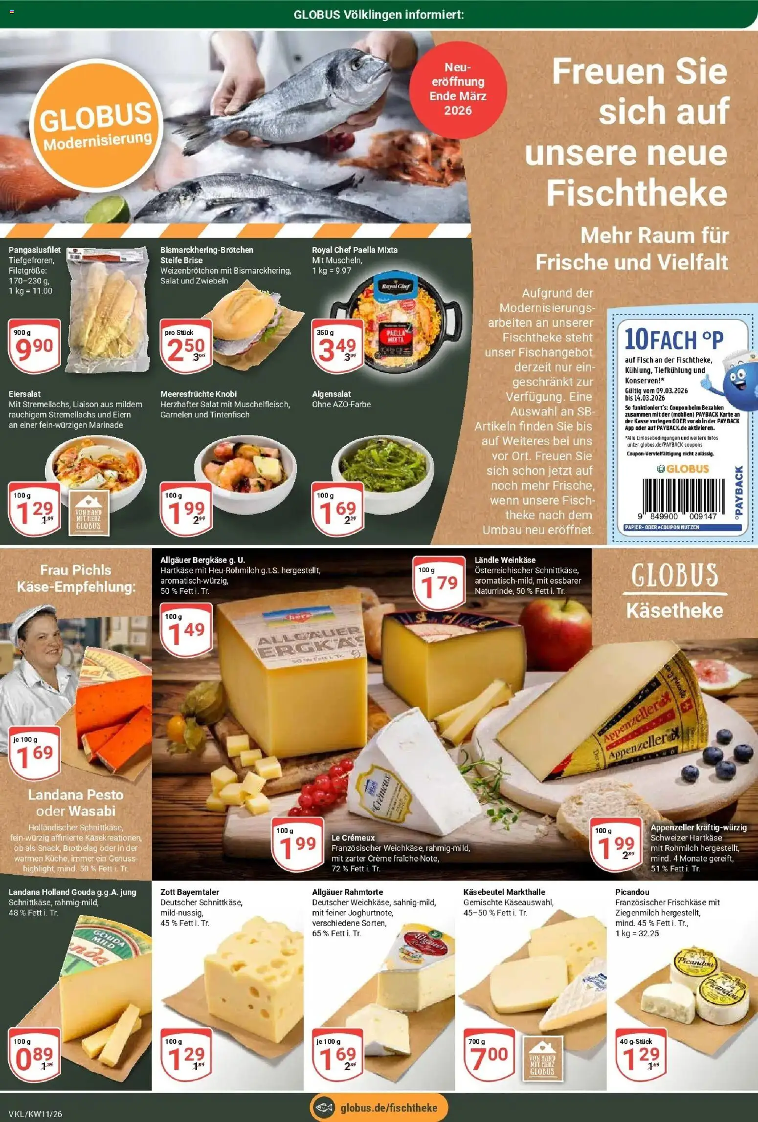 Globus prospekt Völklingen	 – gültig ab 09.03.2026 | Seite: 9 | Produkte: Theke, Gouda, Tintenfisch, Meeresfrüchte