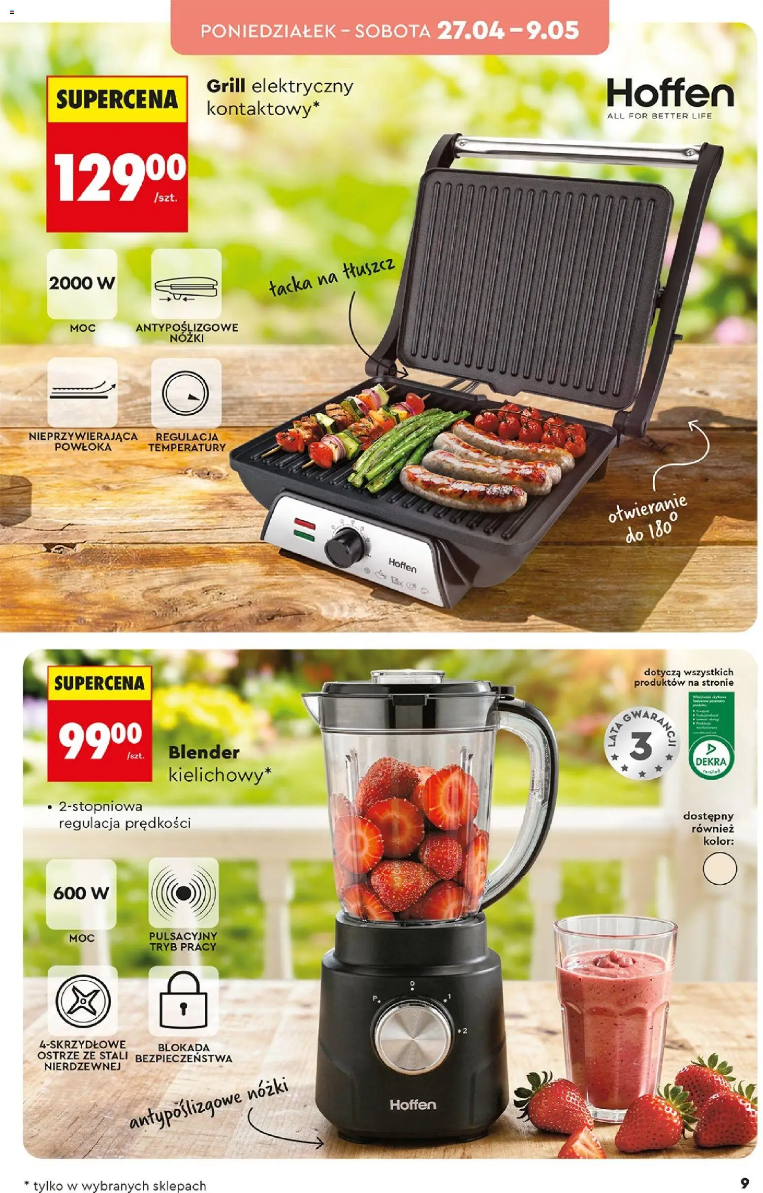 Biedronka gazetka - Hity i inspiracje od 25.04.2026 | Strona: 9 | Produkty: Grill, Blender, Blender kielichowy