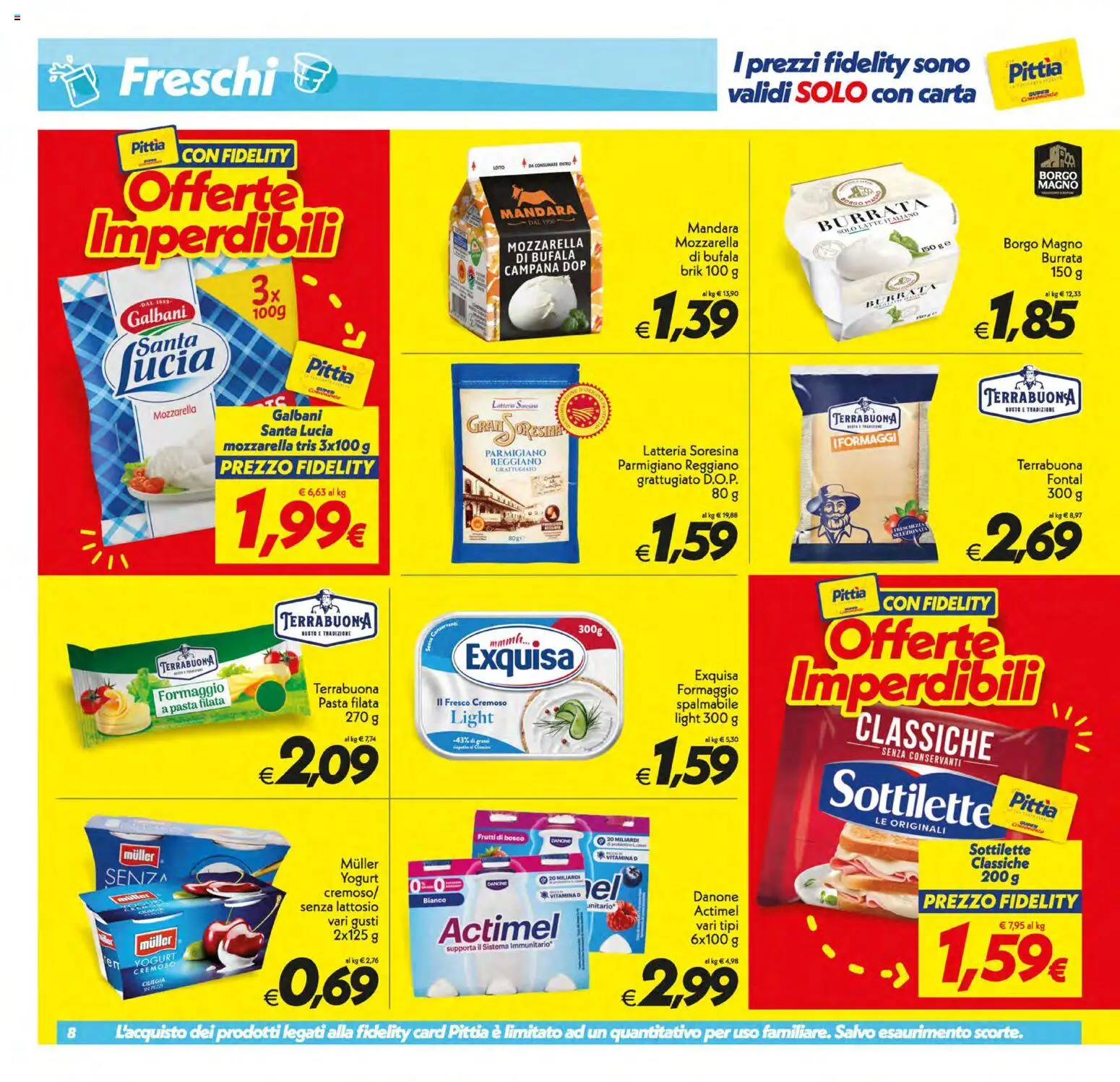 Volantino SuperConveniente del 13.01.2026 | Pagina: 8 | Prodotti: Yogurt, Latte, Formaggio, Pasta