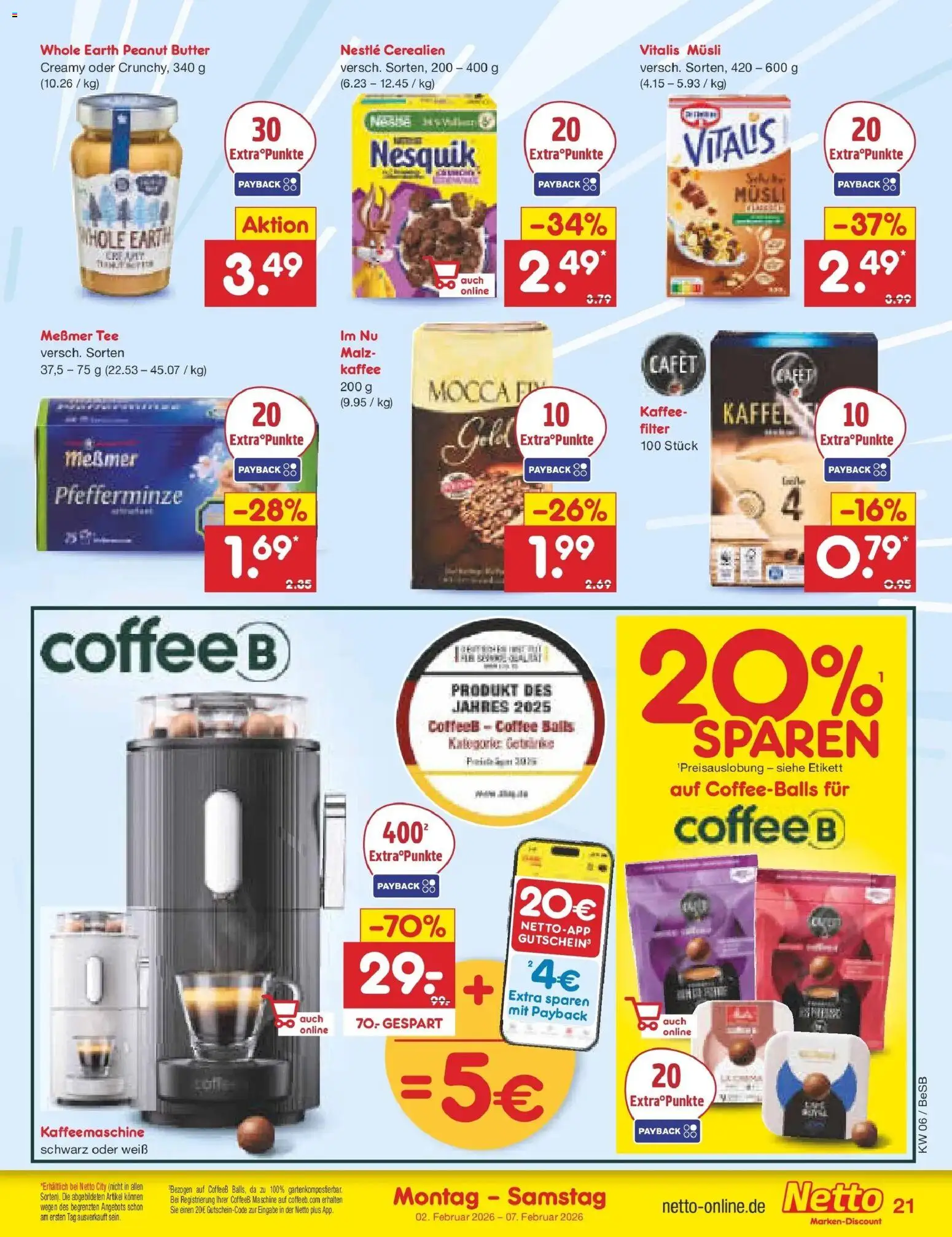Netto Marken-Discount prospekt Kremmen	 – gültig ab 02.02.2026 | Seite: 27 | Produkte: Kaffeemaschine, Nesquik, Messmer, Tee