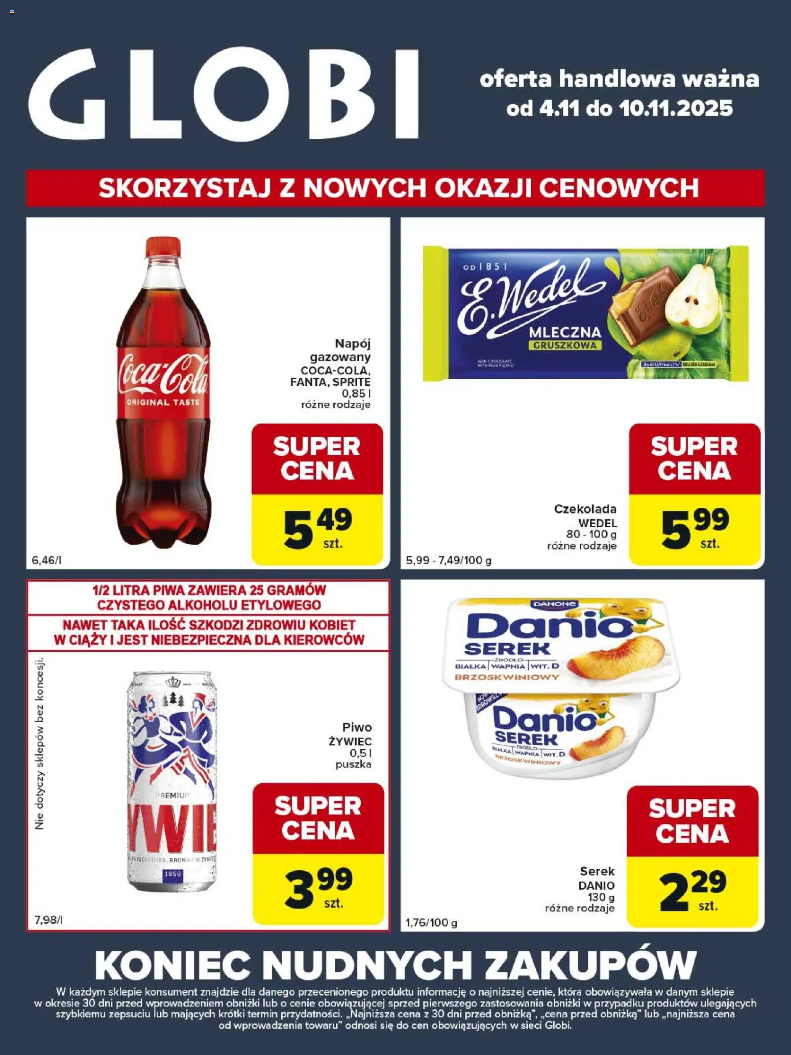 Carrefour Gazetka - Globi od 04.11.2025 | Strona: 2 | Produkty: Serek, Sprite, Czekolada, Piwo