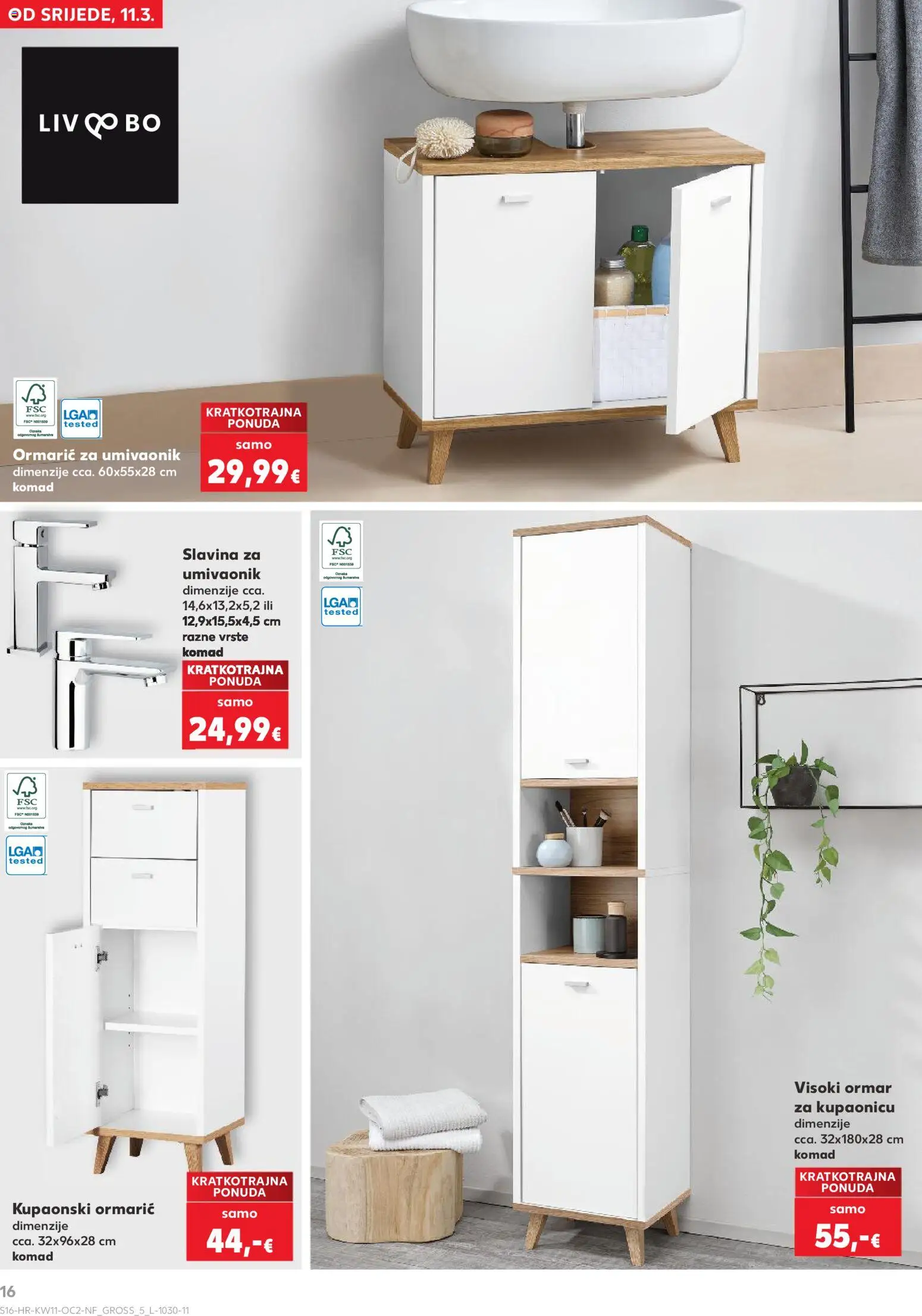 Kaufland katalog | vrijedi od 11.03.2026 | Stranica: 16 | Proizvodi: Ormar, Umivaonik