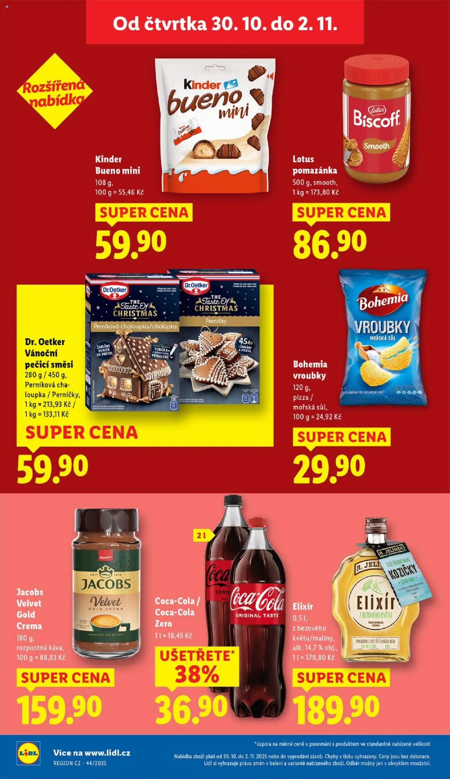 Lidl leták od 30.10.2025 | Strana: 14 | Produkty: Pomazánka, Perníčky, Jelínek, Jacobs velvet