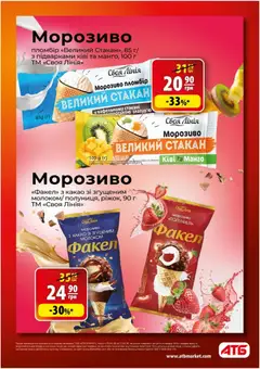 АТБ акції дійснийкції з 15.04.2026 | Сторінка: 3 | Товари: Морозиво, Фрукти, Какао