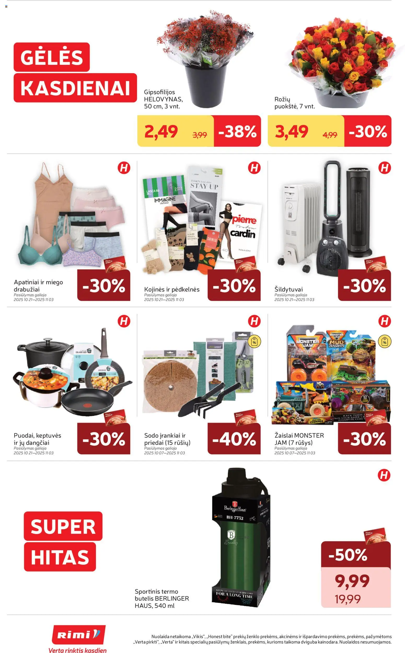 Rimi akcijos nuo 28.10.2025 | Puslapis: 36 | Prekių: Pėdkelnės, Drabužiai, Kojinės