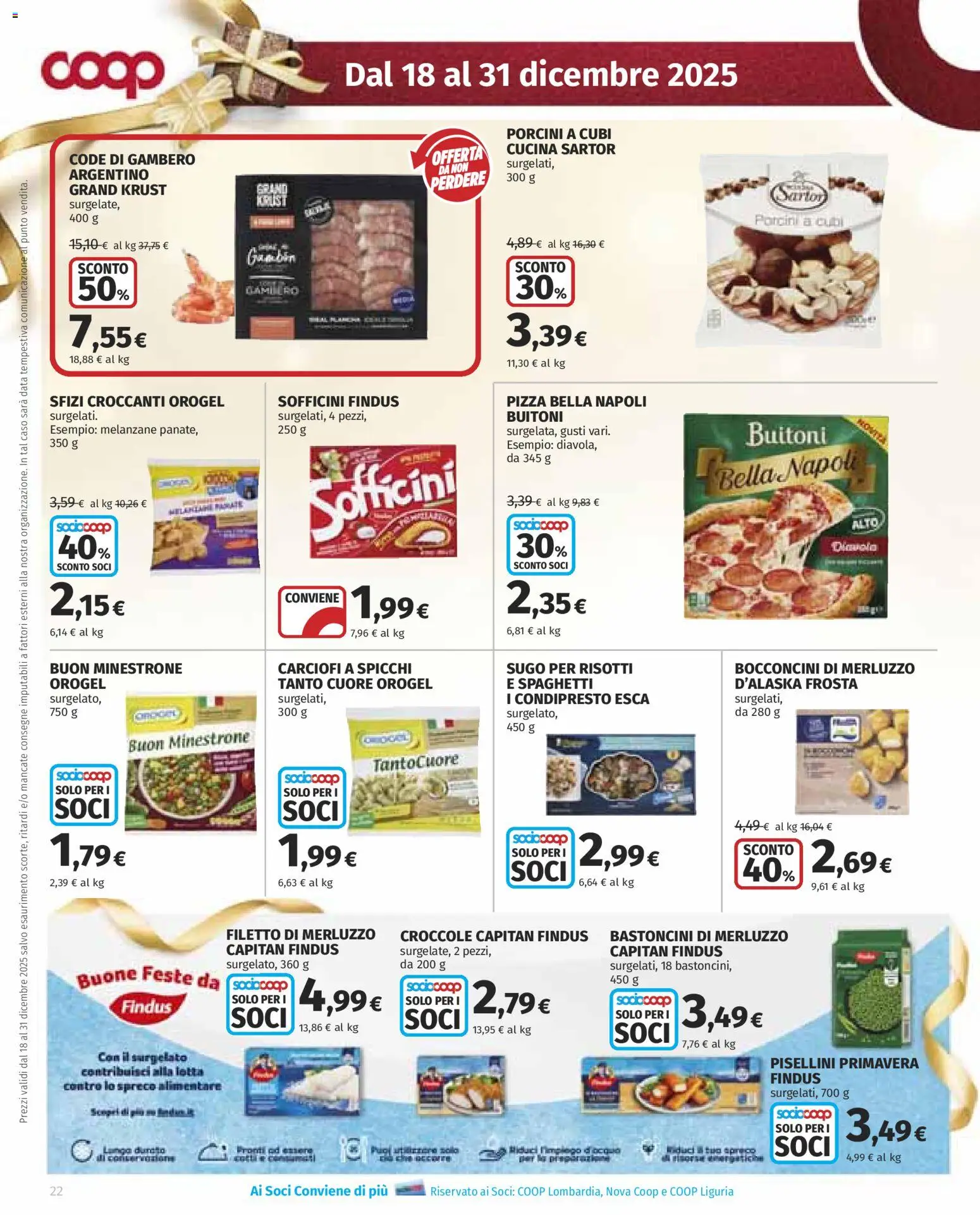 Volantino COOP del 18.12.2025 | Pagina: 22 | Prodotti: Minestrone, Merluzzo, Carciofi, Sugo