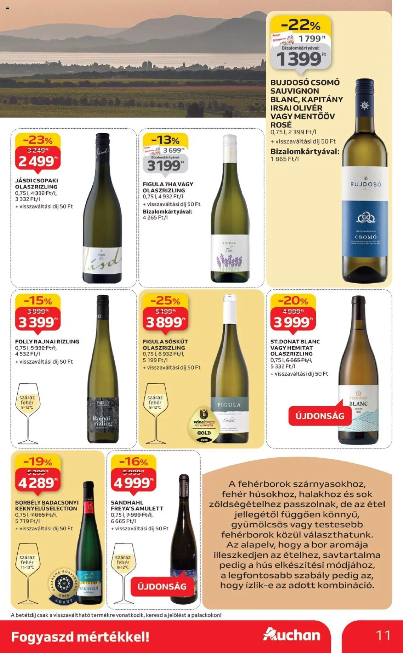 Auchan akciós ujság - amely érvényes a következő dátumtól: 02.10.2025 | Oldal: 11 | Termékek: Hús, Bor