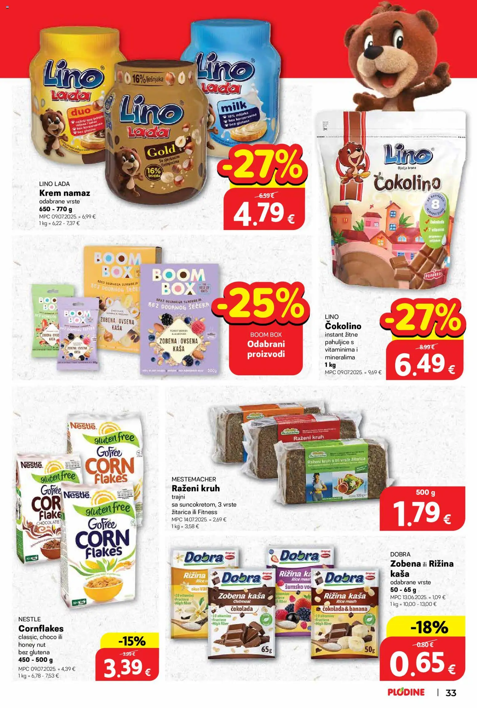 Plodine katalog | vrijedi od 11.03.2026 | Stranica: 33 | Proizvodi: Mast, Lino Lada, Čokolada, Čokolino