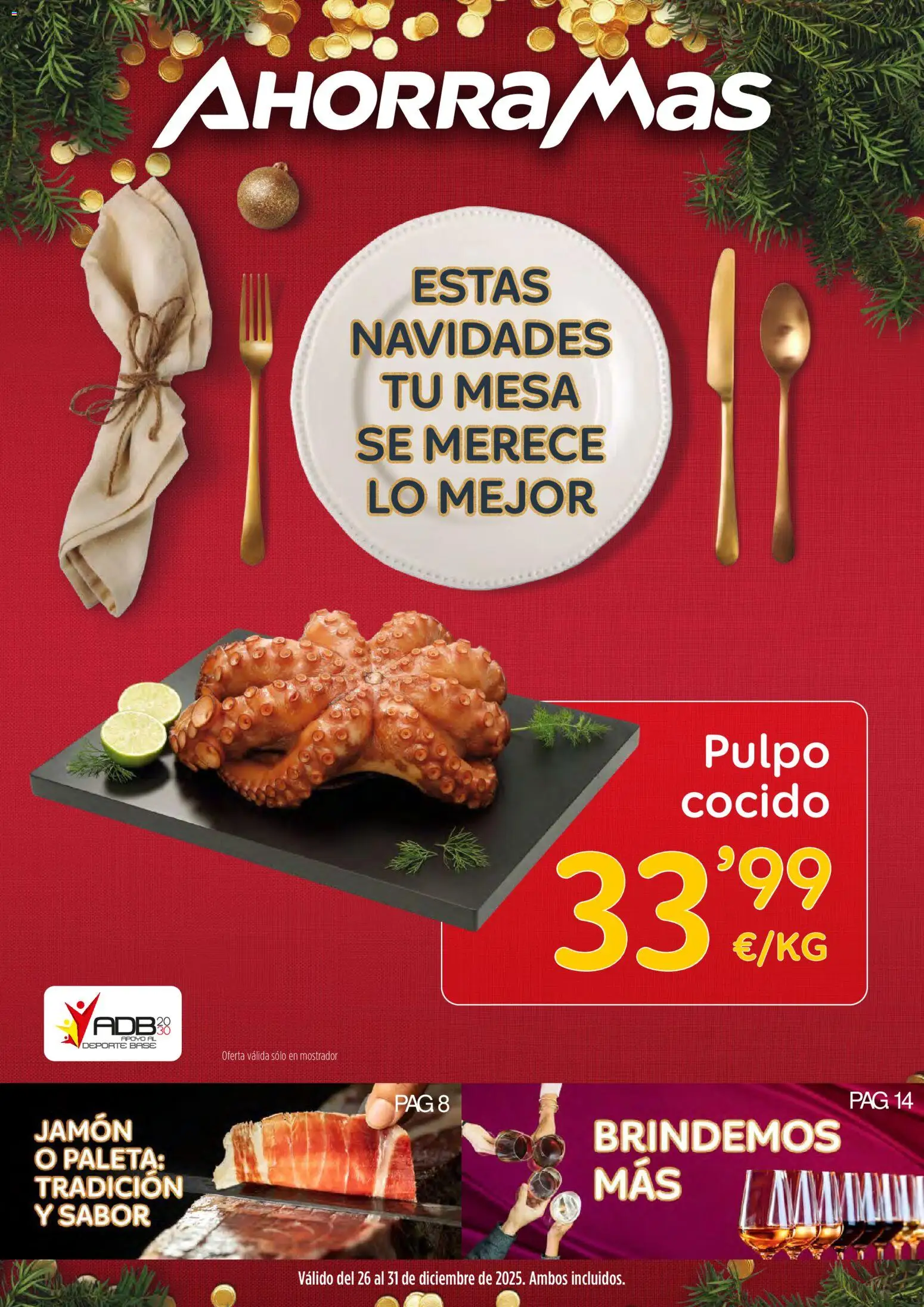 AhorraMas folleto │ válido desde el 26.12.2025 | Página: 1 | Productos: Jamón, Mesa