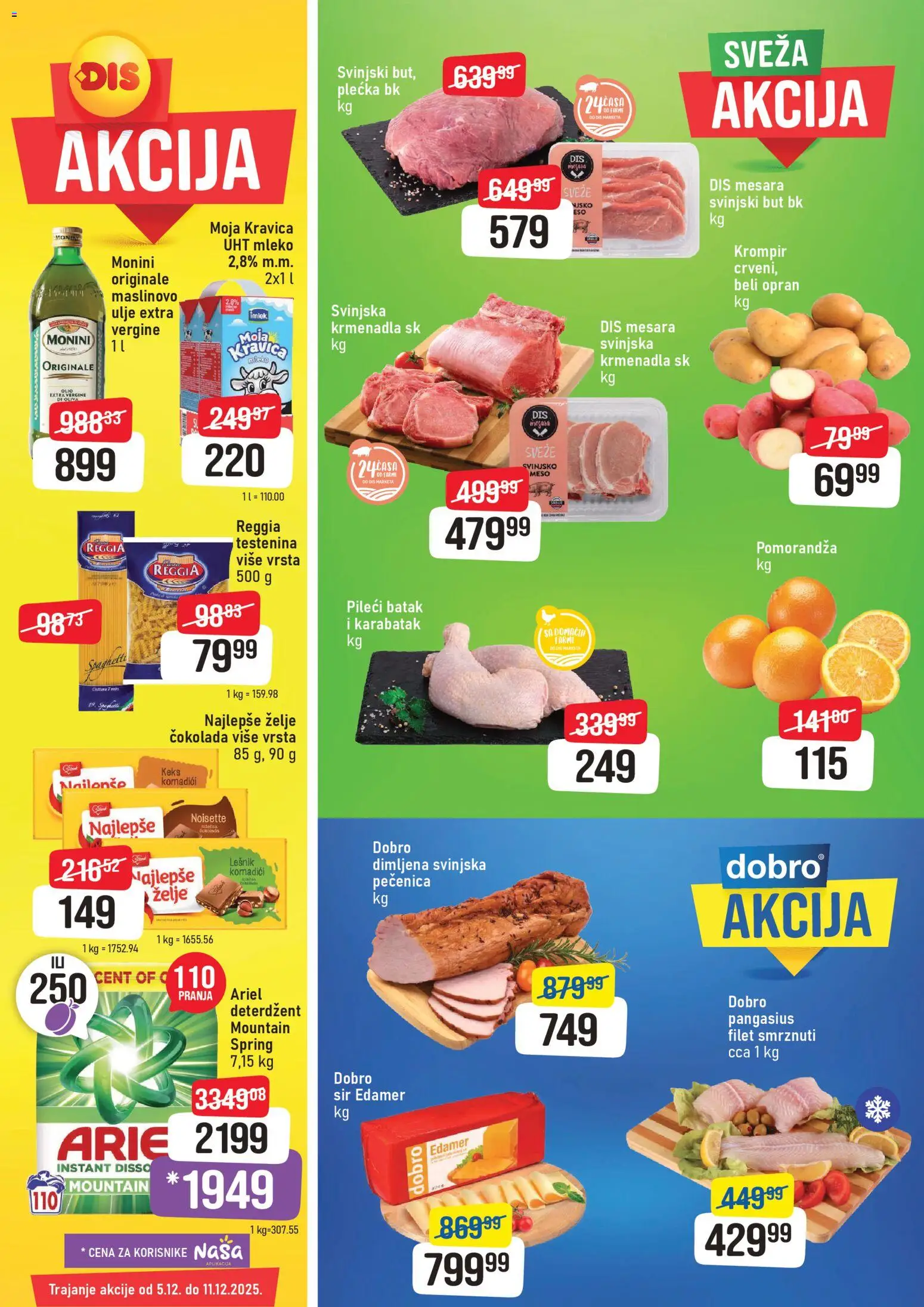 Super DIS katalog - važi od 05.12.2025 | Strana: 1 | Proizvode: Krompir, Moja kravica, Čokolada, Svinjski but