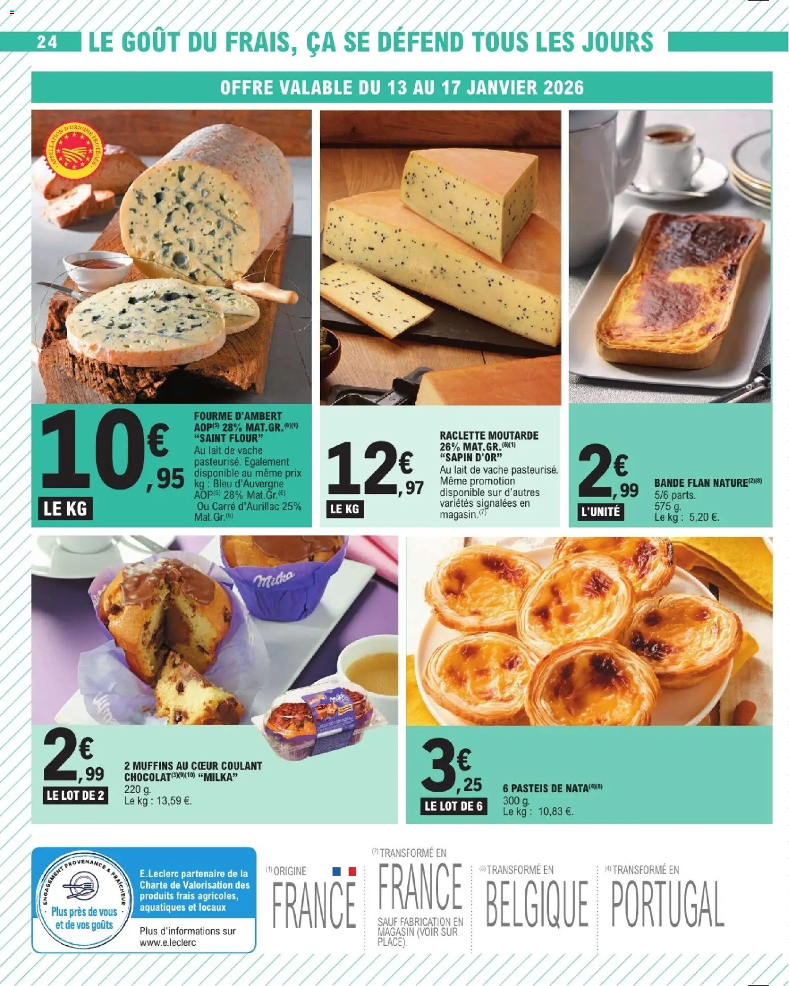 {H1} | Page: 24 | Produits: Muffins, Raclette, Lait, Moutarde