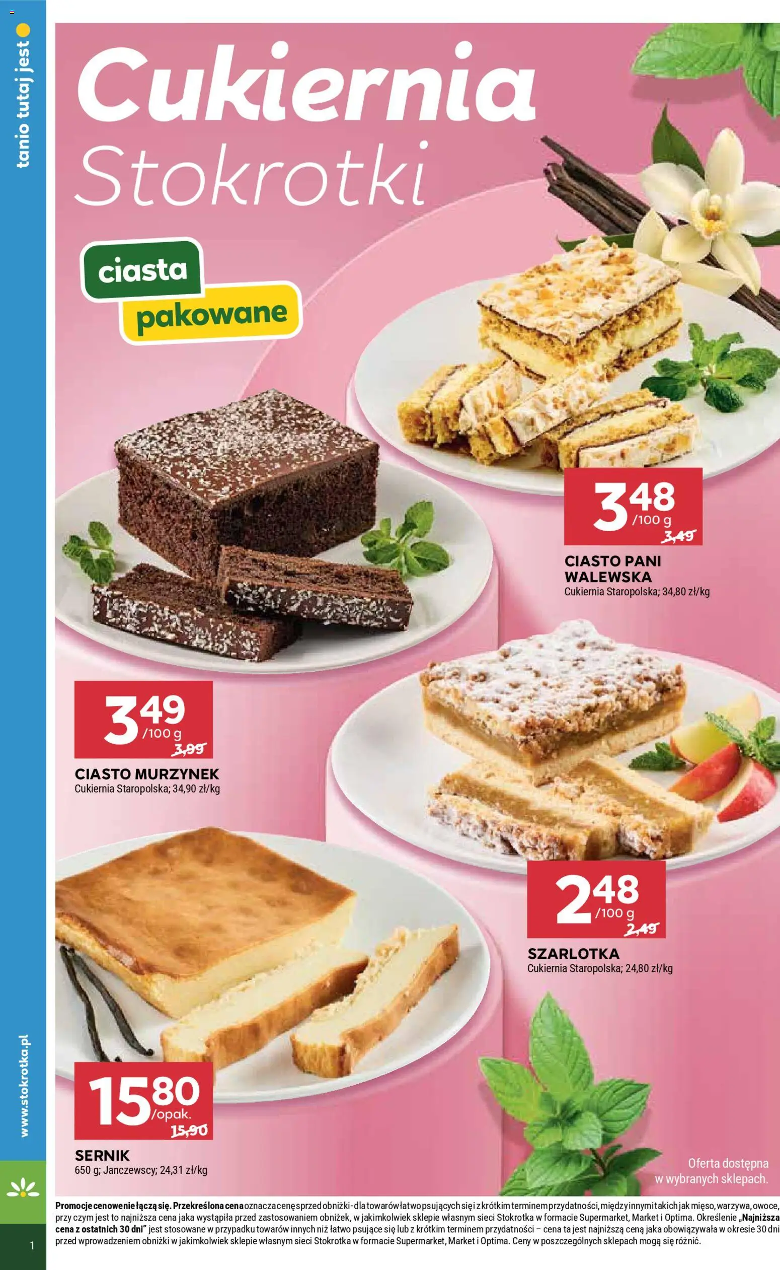 Stokrotka gazetka od 09.04.2026 | Strona: 24 | Produkty: Stokrotka, Ciasto, Owoce