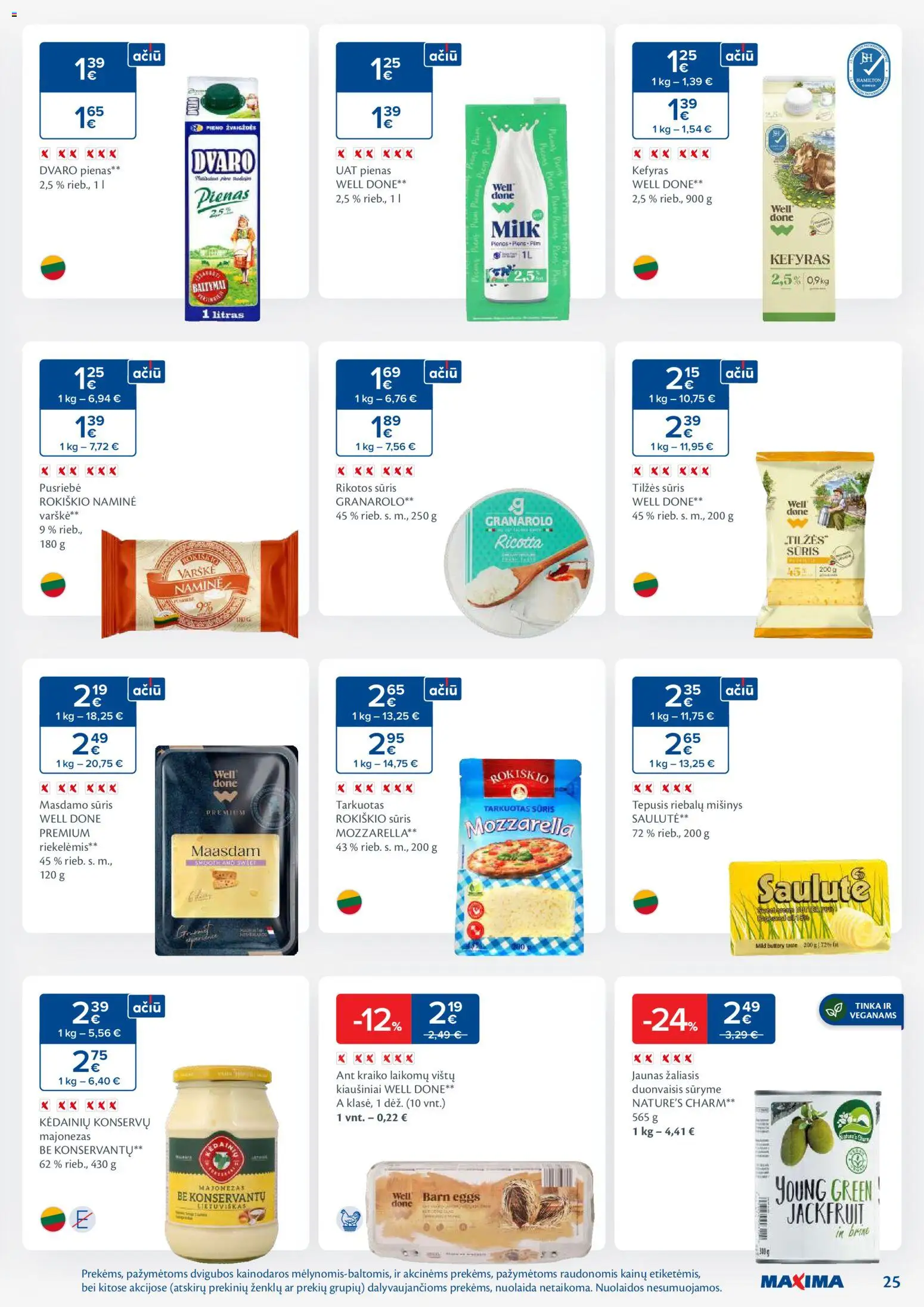 MAXIMA akcijos nuo 13.01.2026 | Puslapis: 25 | Prekių: Pienas, Kiaušiniai, Sūris, Varškė