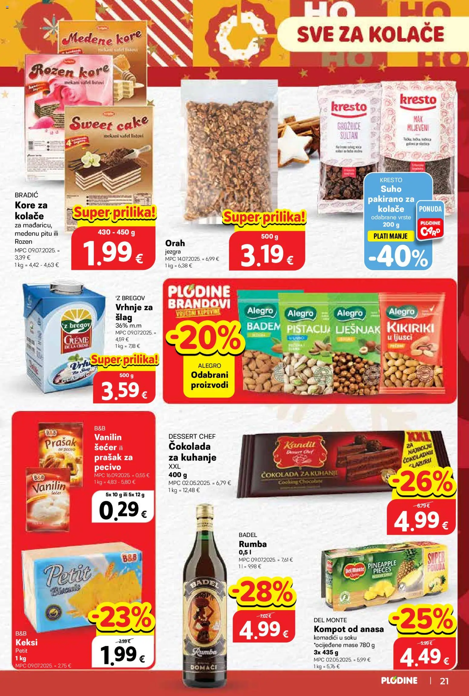 Plodine katalog | vrijedi od 17.12.2025 | Stranica: 21 | Proizvodi: Keksi, Šećer, Badem, Pecivo