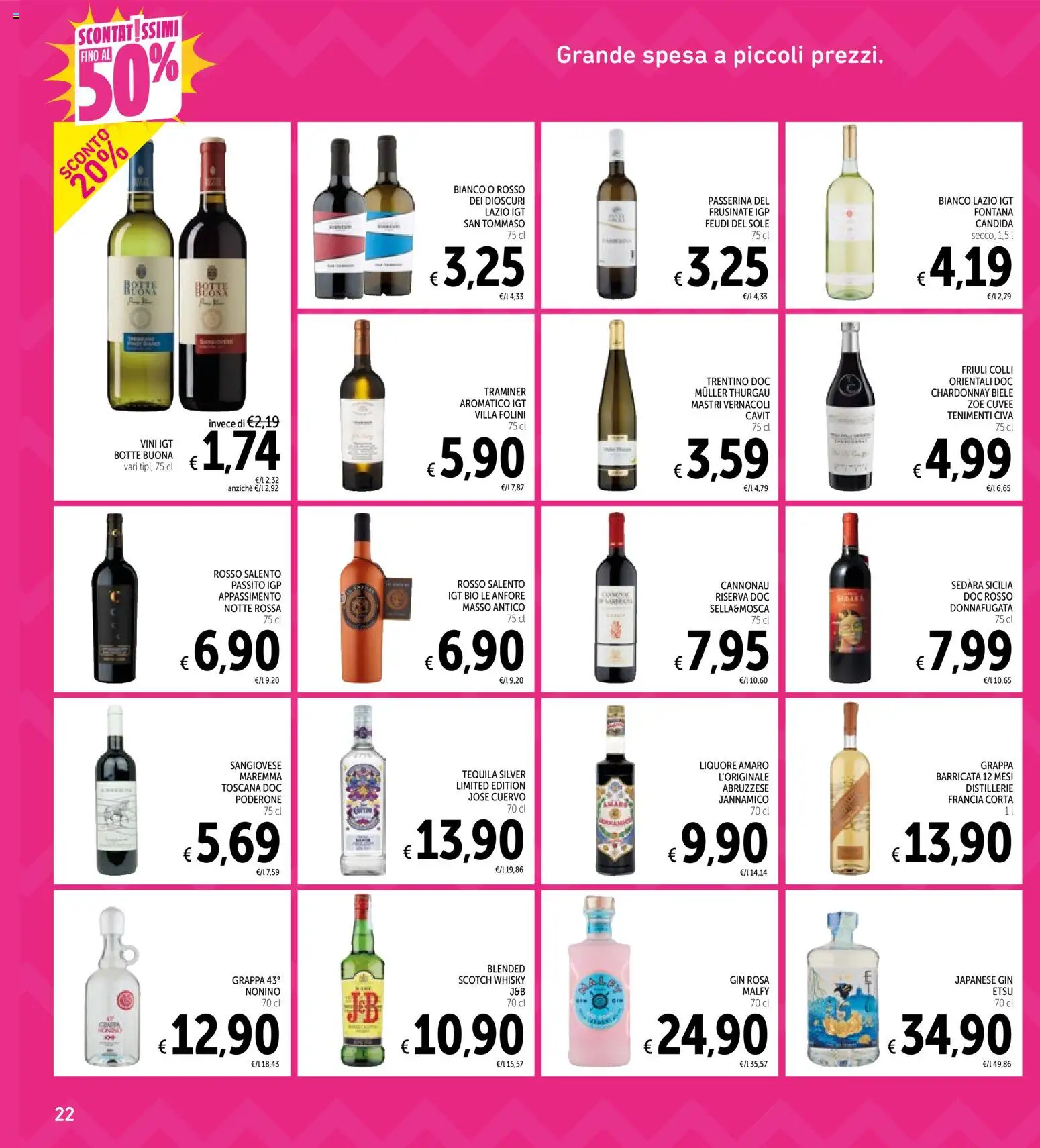 Volantino Spazio Conad del 13.03.2026 | Pagina: 22 | Prodotti: Gin, Whisky, Grappa, Amaro