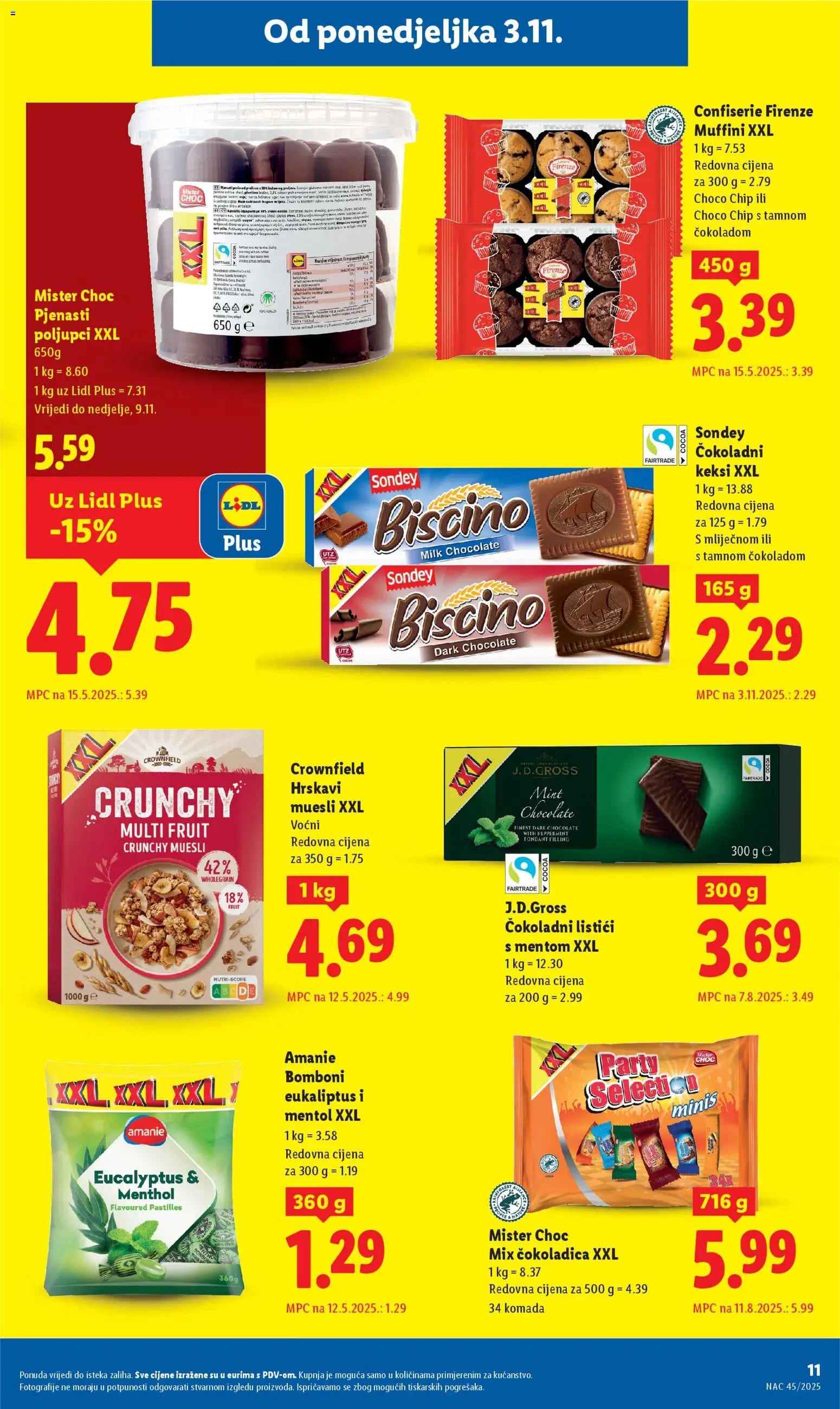 Lidl katalog | vrijedi od 03.11.2025 | Stranica: 11 | Proizvodi: Keksi, Bomboni