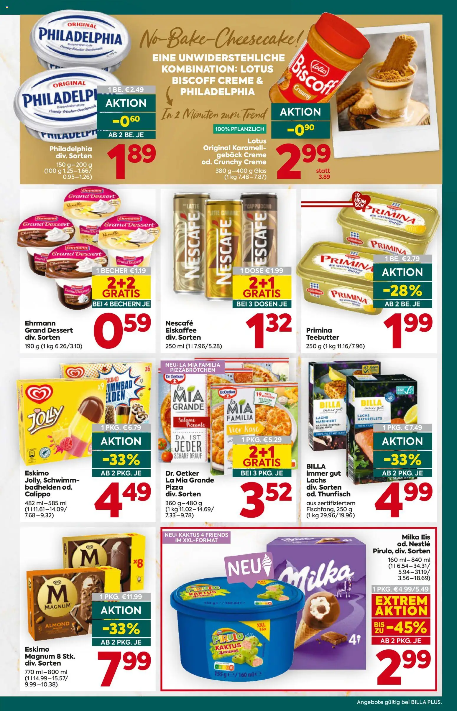 Billa Plus Flugblatt gültig ab 23.04.2026 | Seite: 11 | Produkte: Eis, Käse, Creme, Pizza