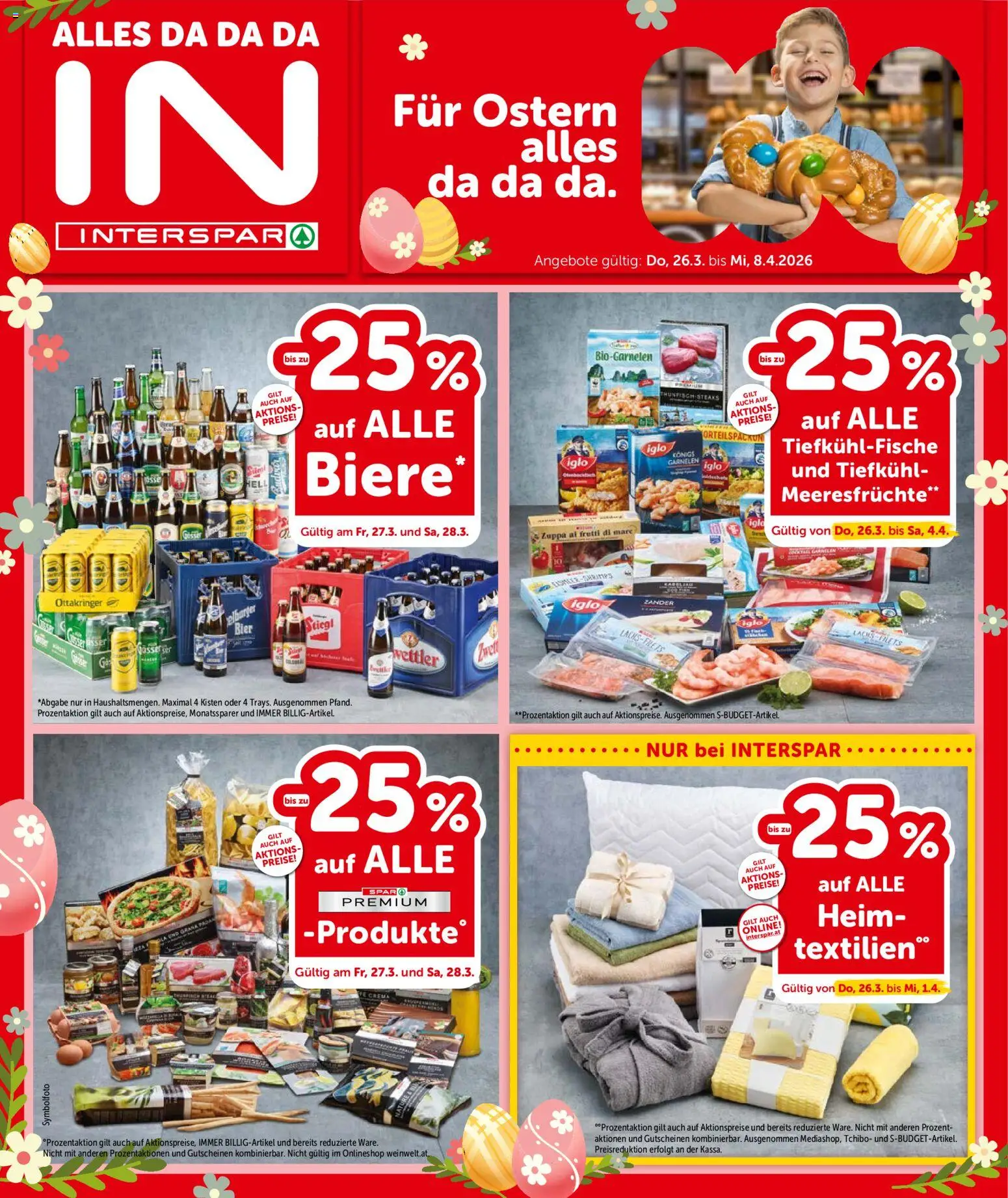 Interspar Flugblatt - Niederösterreich gültig ab 26.03.2026 | Seite: 1 | Produkte: Meeresfrüchte, Bier