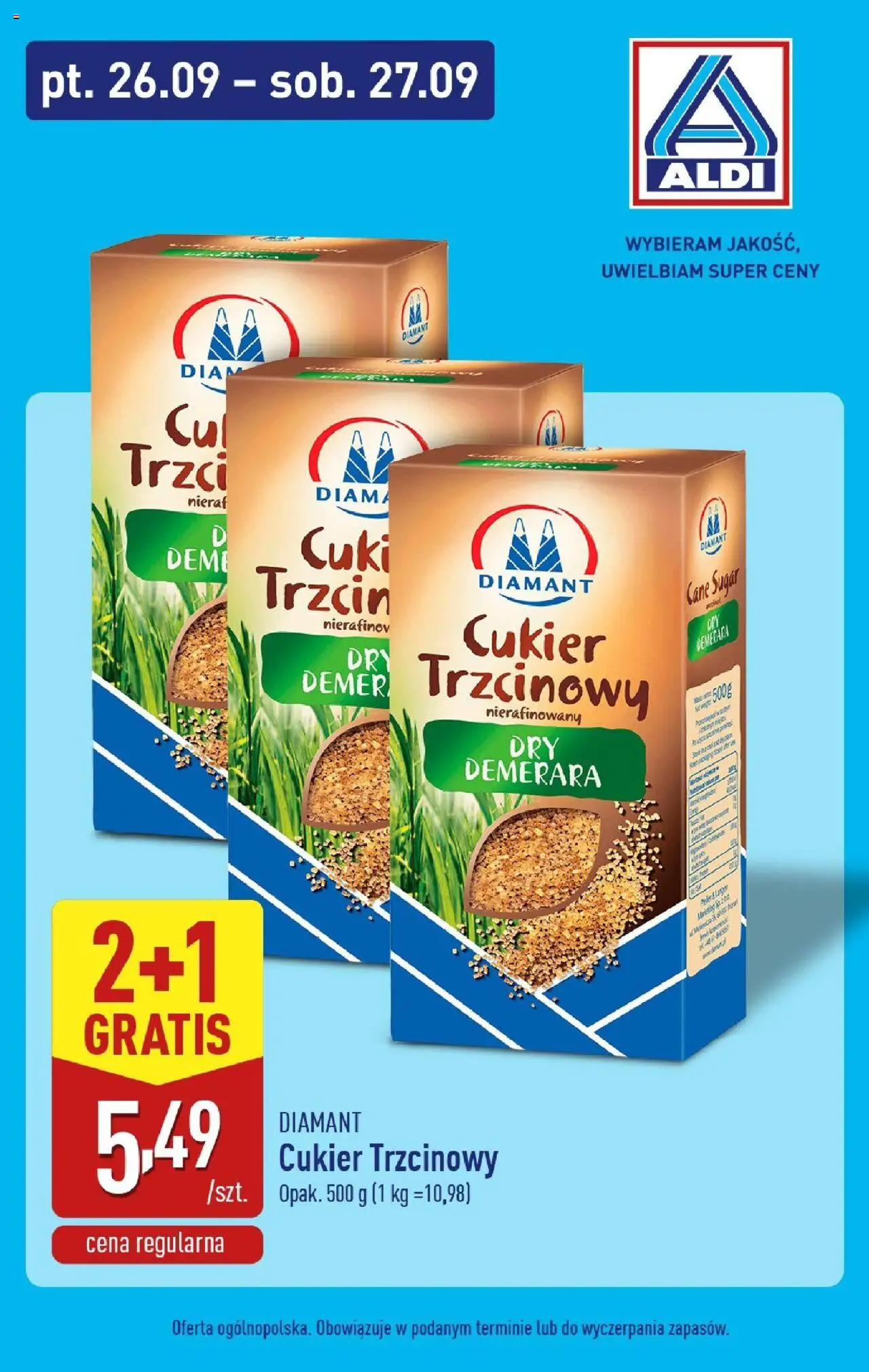 Aldi Gazetka - Weekend promocji od 26.09.2025 | Strona: 6 | Produkty: Cukier trzcinowy, Cukier