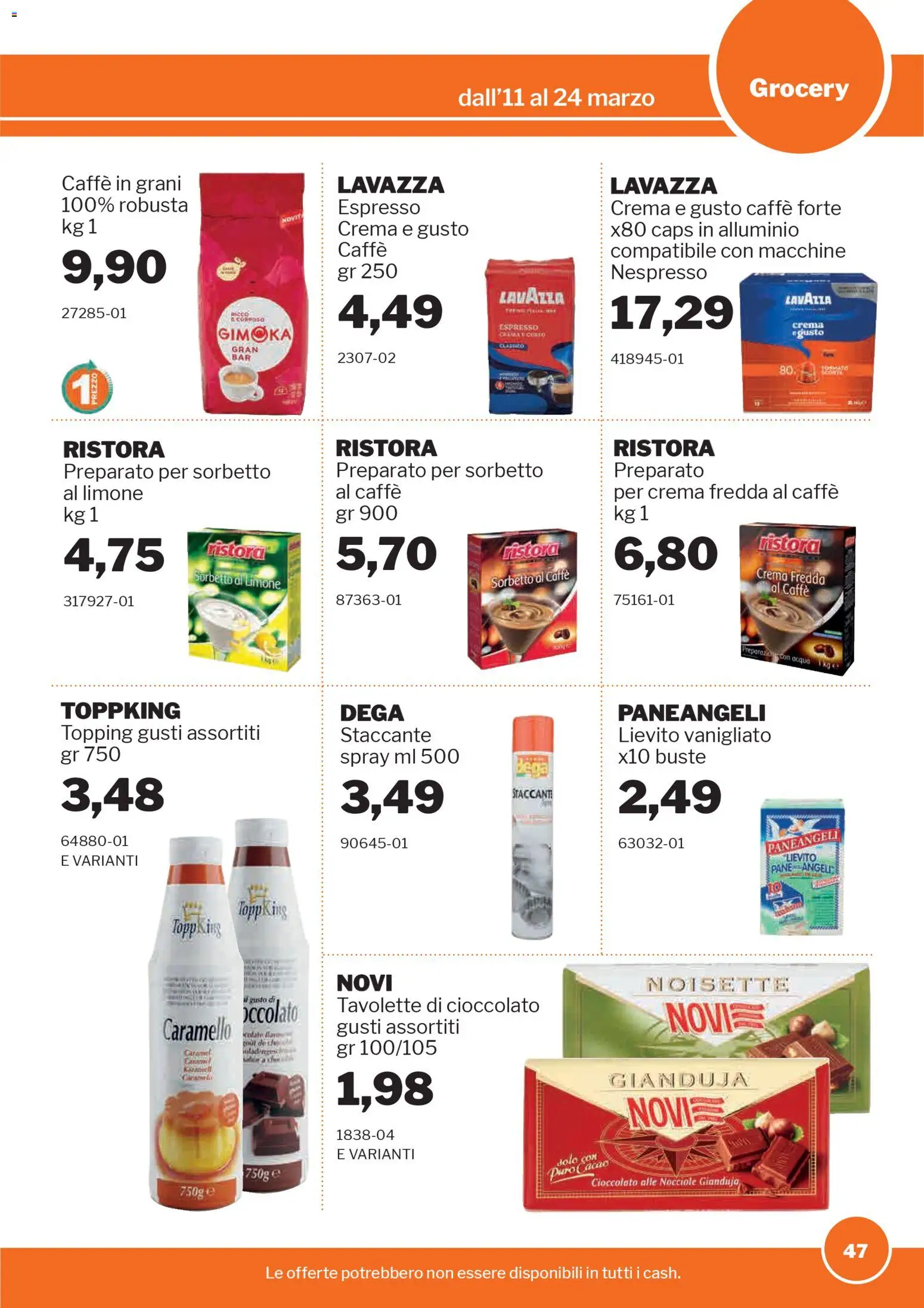 Volantino Sogegross del 11.03.2026 | Pagina: 47 | Prodotti: Crema, Caffè, Caffè in grani, Topping