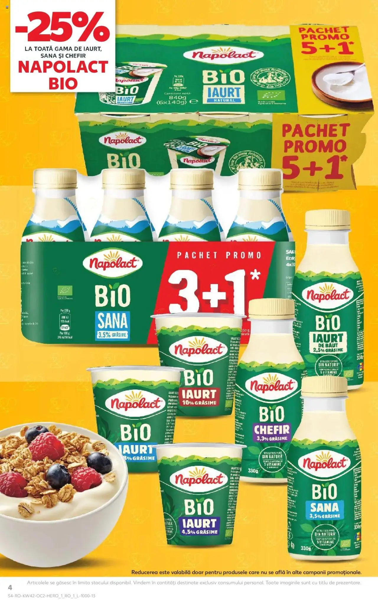 Noul catalog Kaufland – valabil de la 15.10.2025 | Pagină: 4 | Produse: Şerit ödül, Iaurt, Kefir