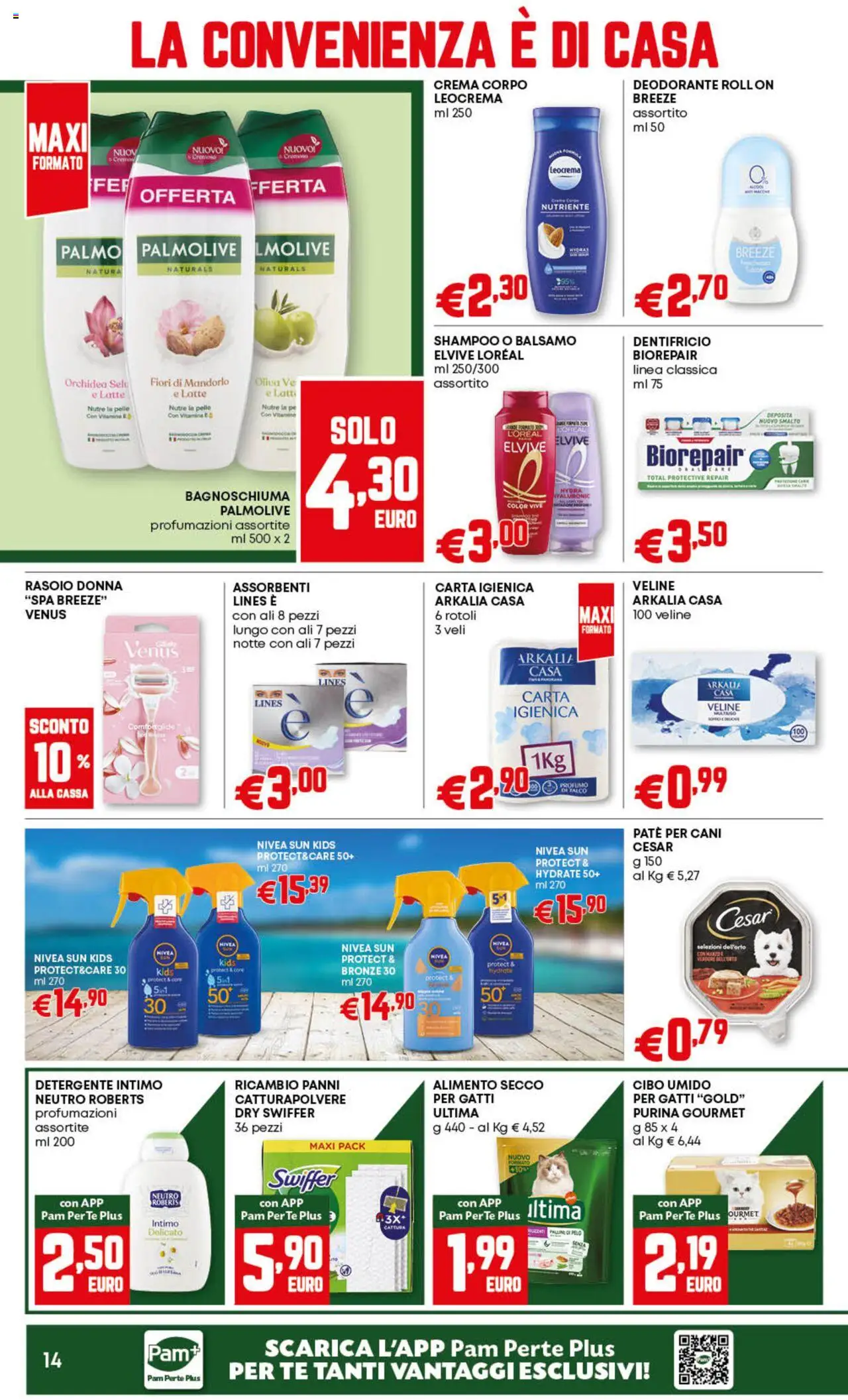 Volantino PAM del 21.08.2025 | Pagina: 14 | Prodotti: Shampoo, Balsamo, Crema, Bagnoschiuma