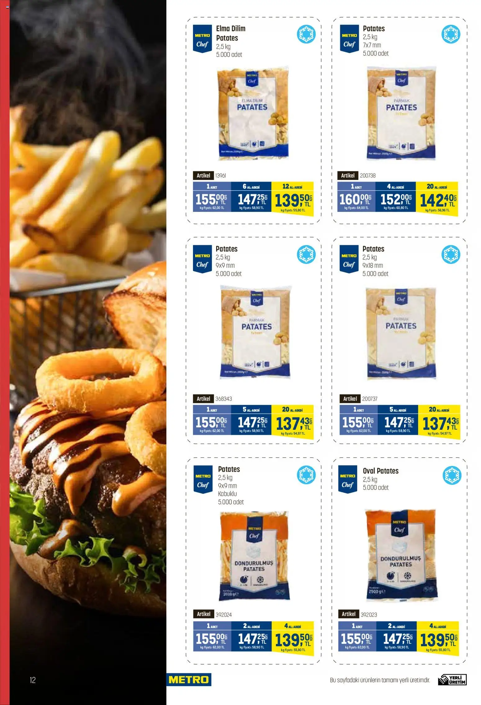 Metro - Fast Food Kataloğu - 15.04.2026 tarihinden itibaren geçerlidir | Sayfa: 12 | Ürünler: Elma, Patates