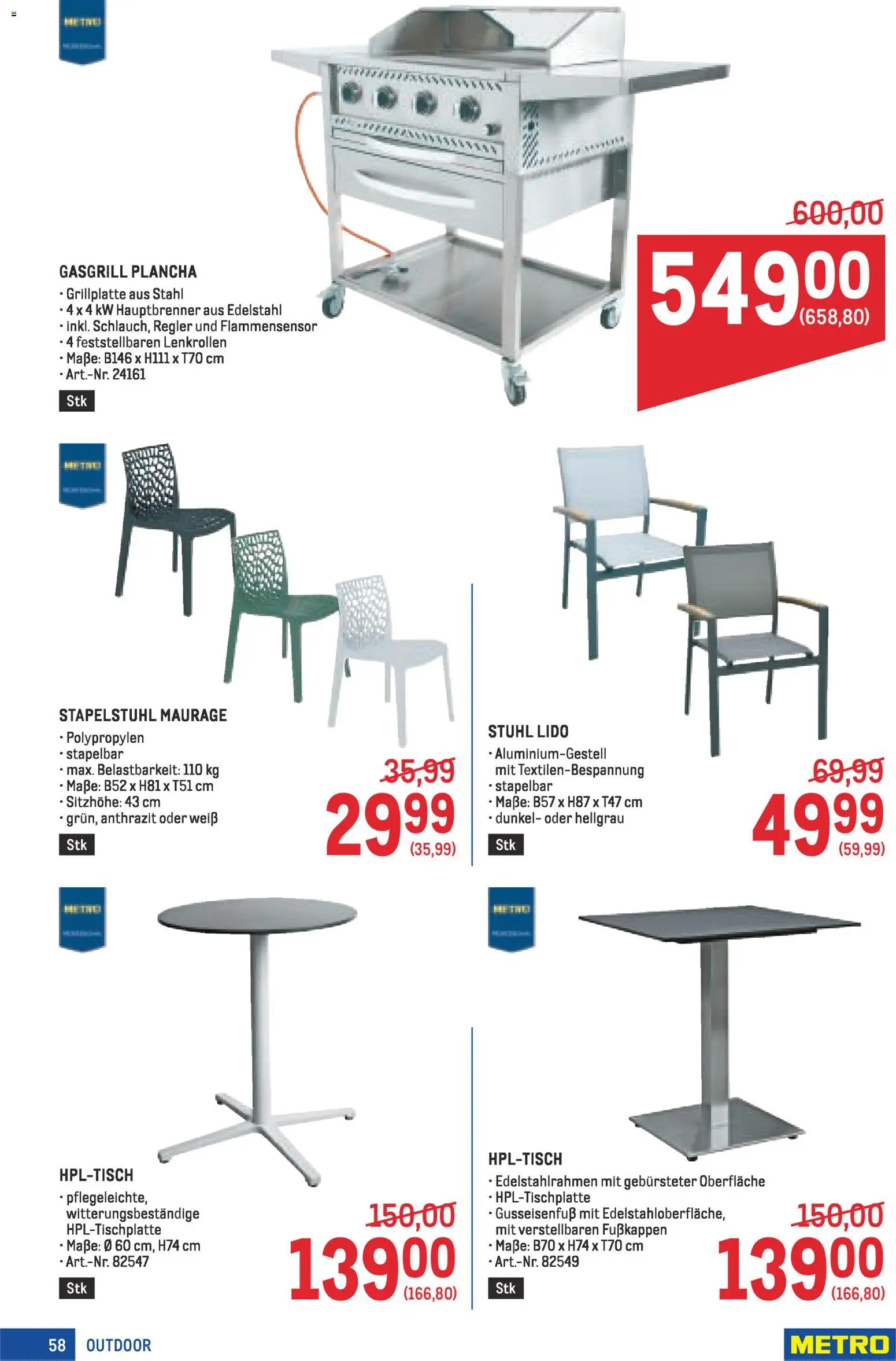 Metro Profi gültig ab 22.01.2026 | Seite: 58 | Produkte: Stuhl