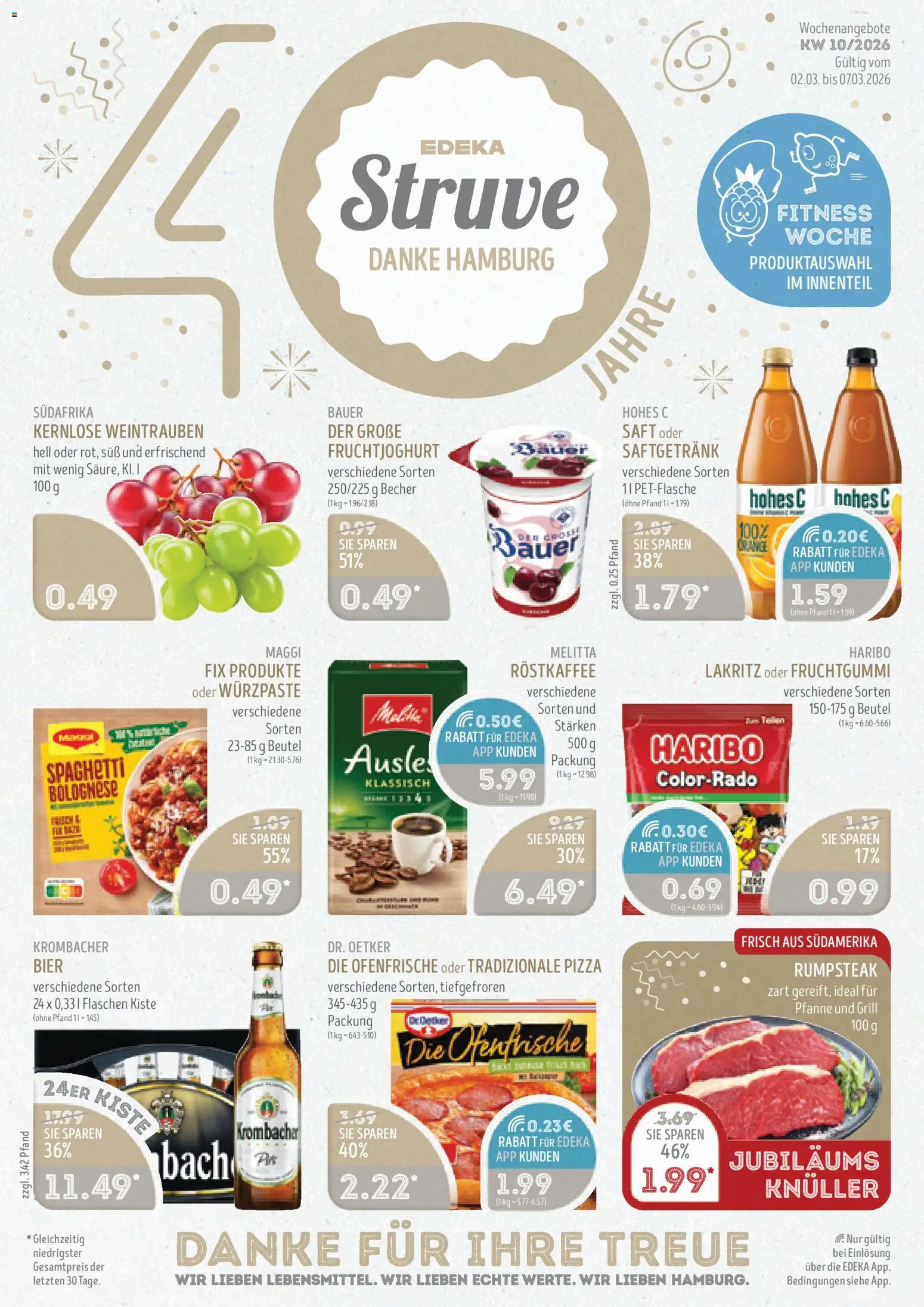 Edeka Struve Prospekt 	 – gültig ab 02.03.2026 | Seite: 1 | Produkte: Melitta, Haribo, Ofenfrische, Pizza