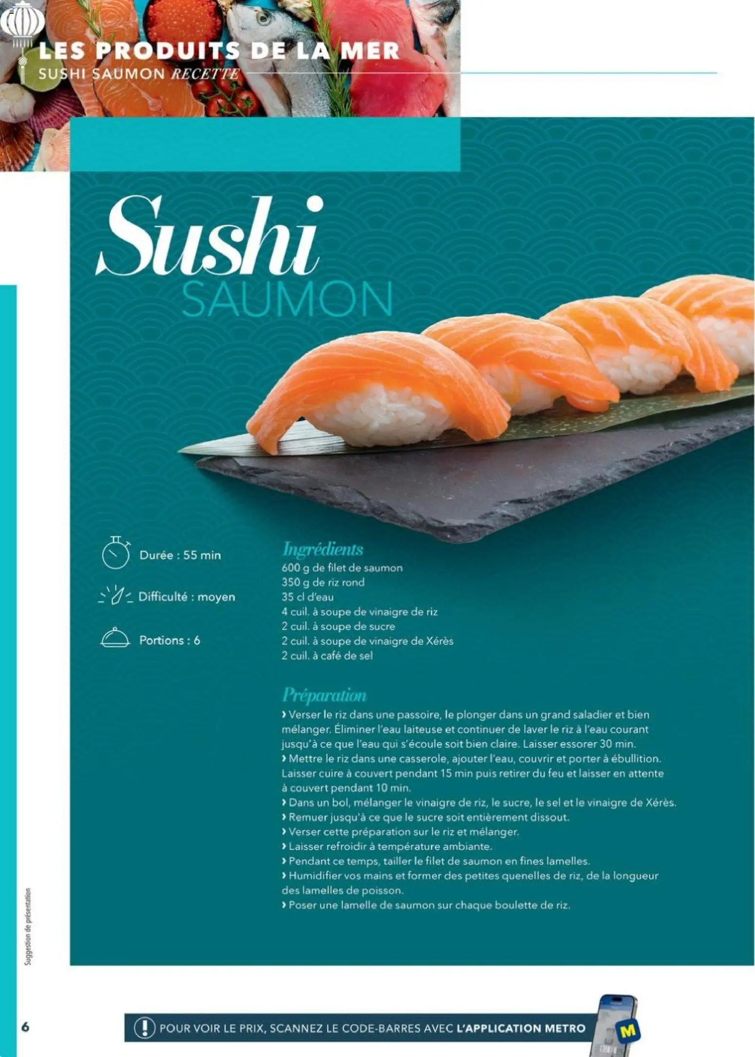 {H1} | Page: 6 | Produits: Sel, Sushi, Filet de saumon, Café