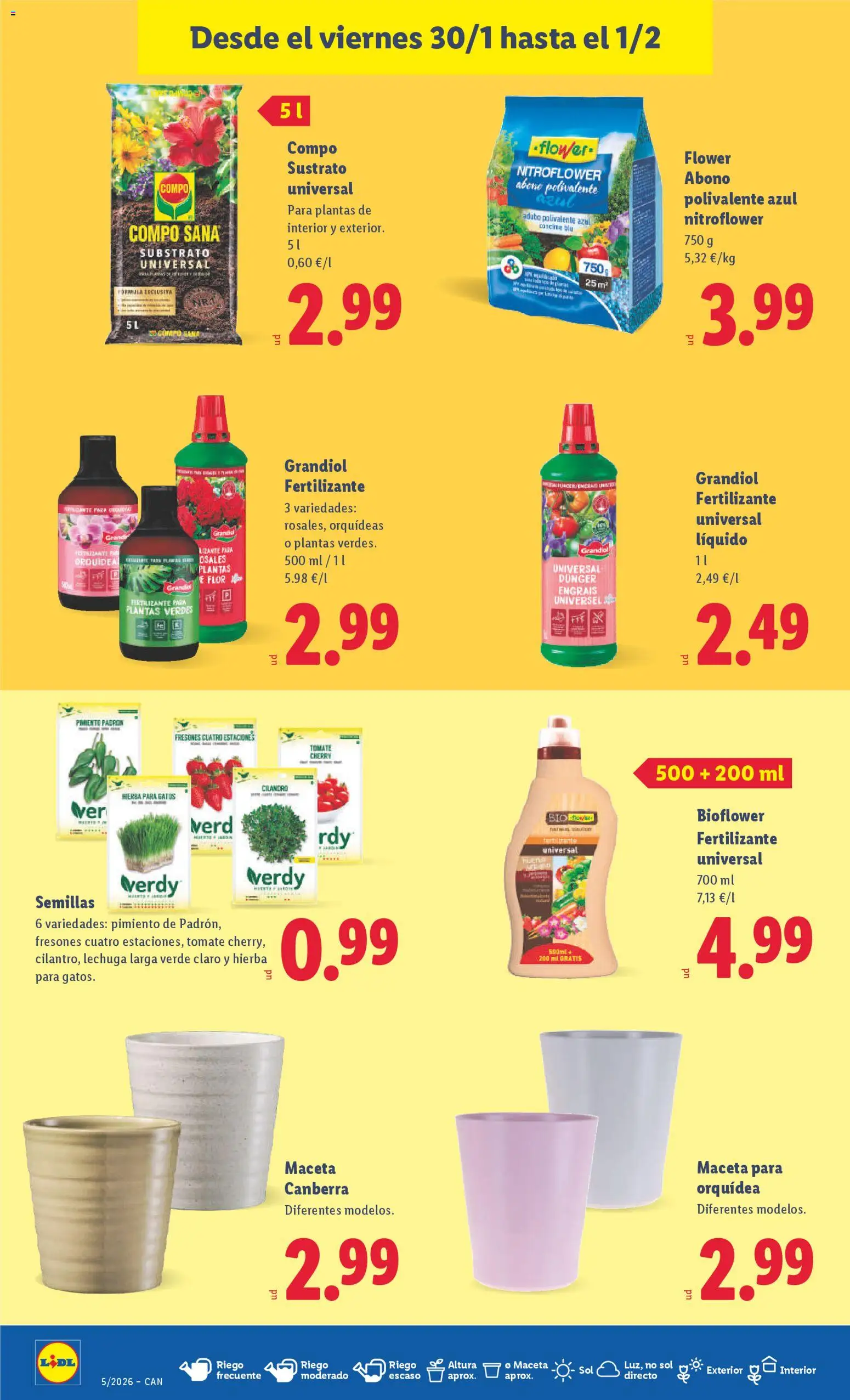 Lidl - Canarias │ válido desde el 26.01.2026 | Página: 44 | Productos: Κάδος απορρυμάτων, Té, Maceta
