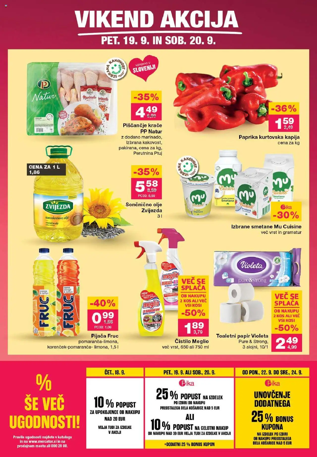 Novi Mercator katalog ponudbe – veljaven od 18.09.2025 | Stran: 44 | Izdelki: Paprika, Kos, Olje, Smetana
