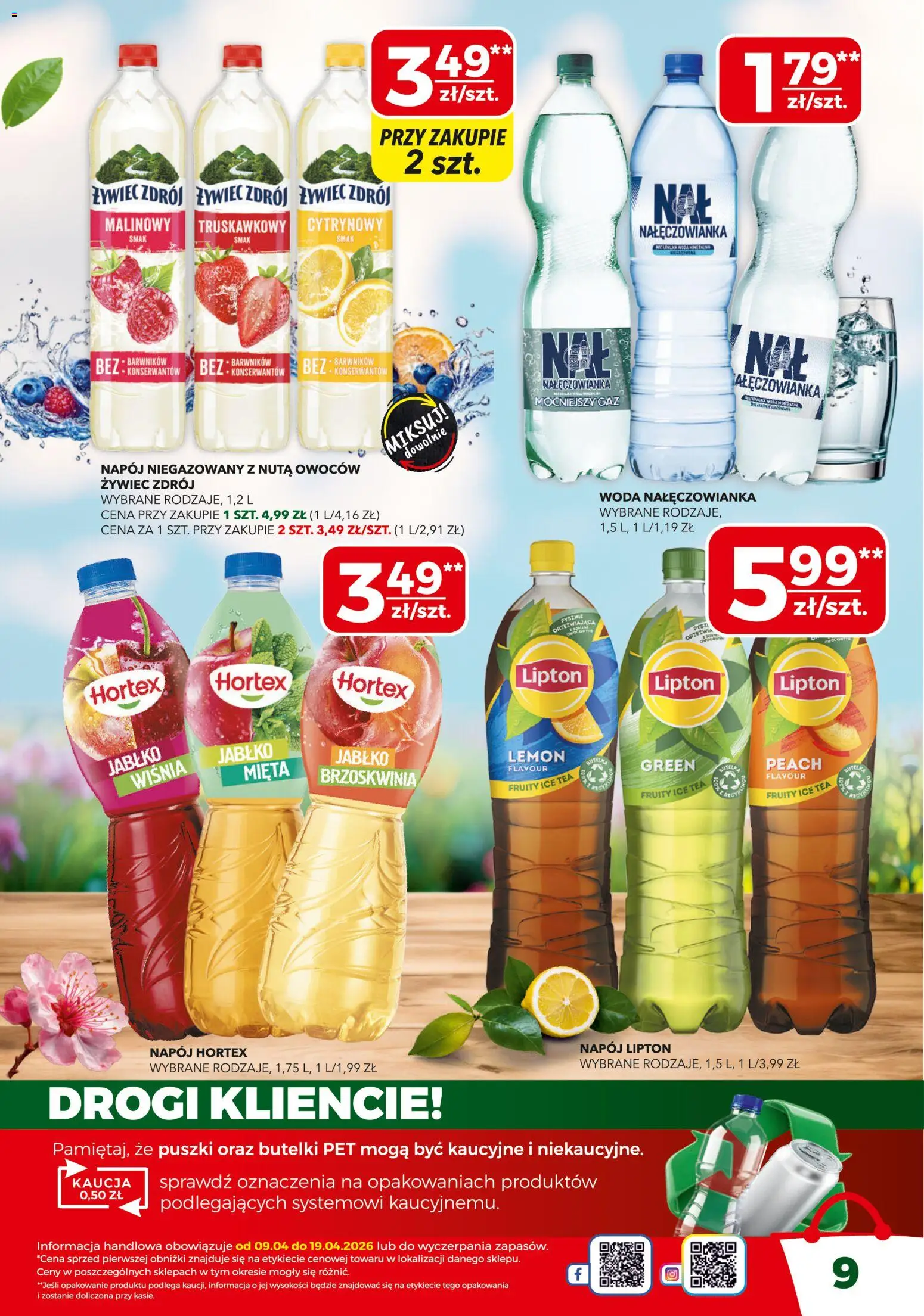 Top Market gazetka od 09.04.2026 | Strona: 9 | Produkty: Brzoskwinia, Ice Tea, Mięta, Woda